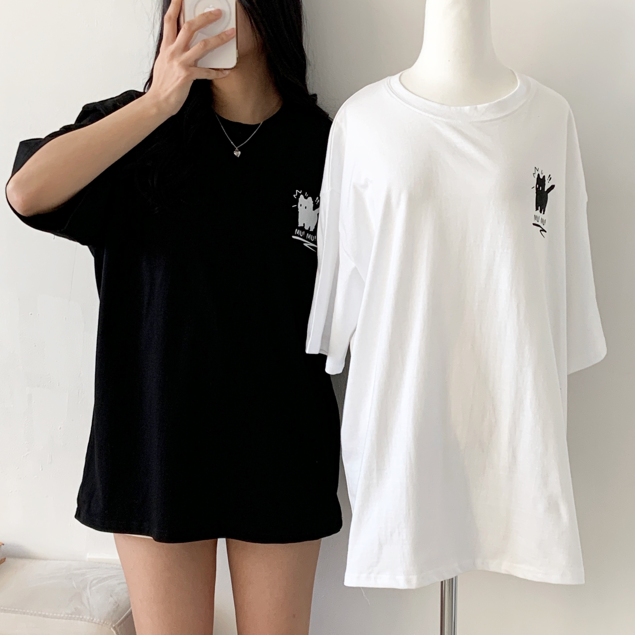 ラウンドネックボクシー半袖プリントTシャツ | 詳細画像3