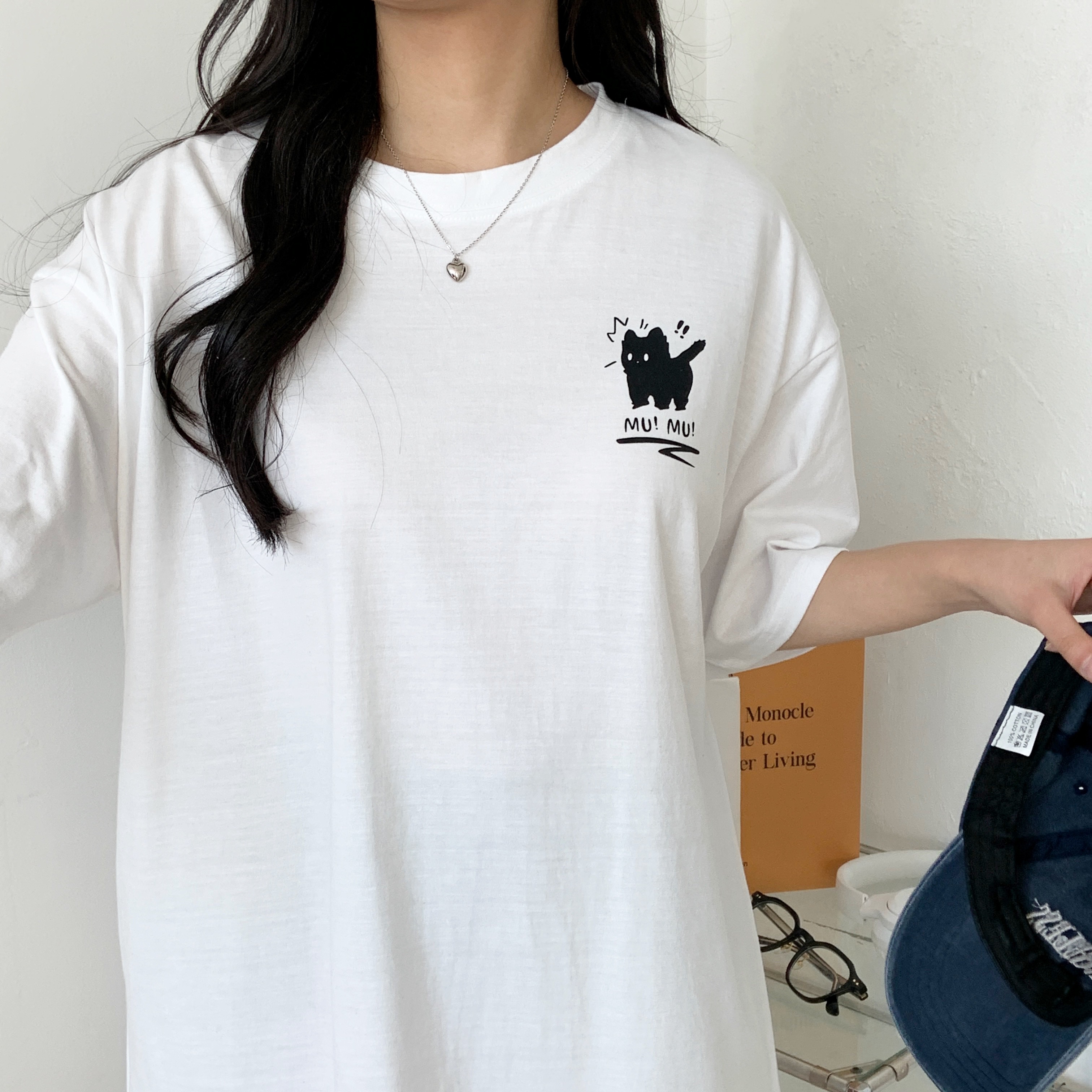 ラウンドネックボクシー半袖プリントTシャツ | 詳細画像5