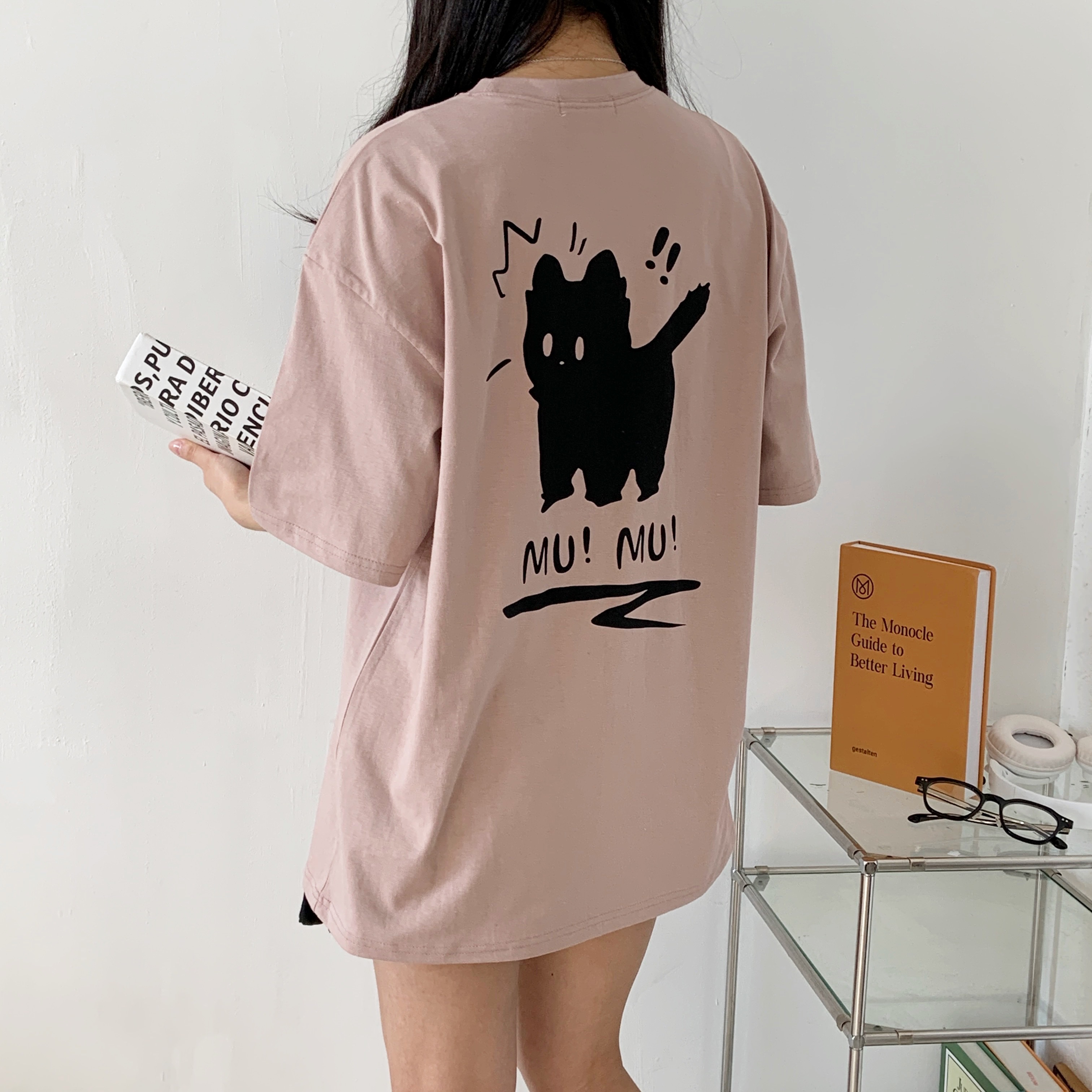ラウンドネックボクシー半袖プリントTシャツ | 詳細画像8
