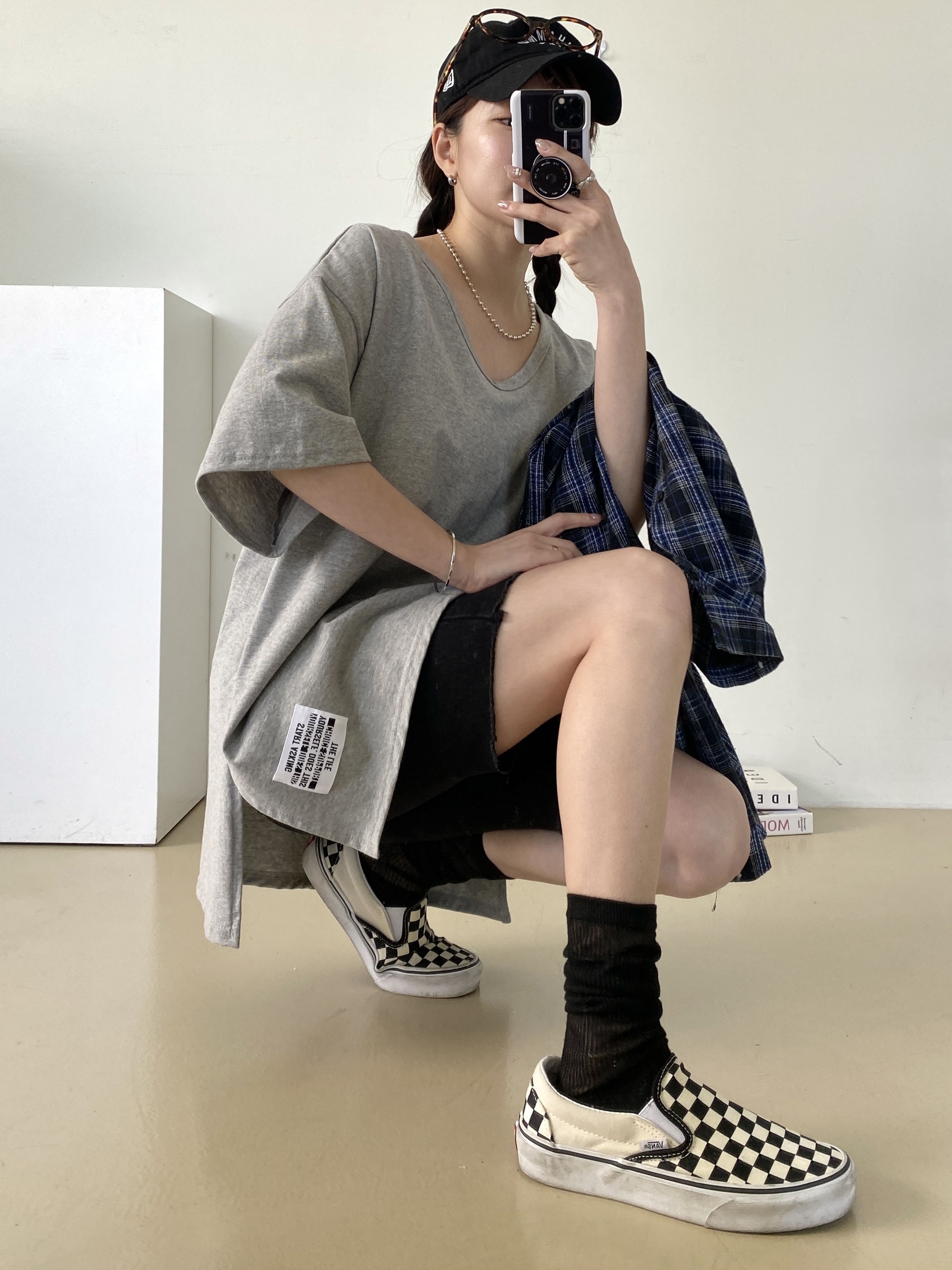 VネックスリットIラインルーズ半袖Tシャツ | 詳細画像6