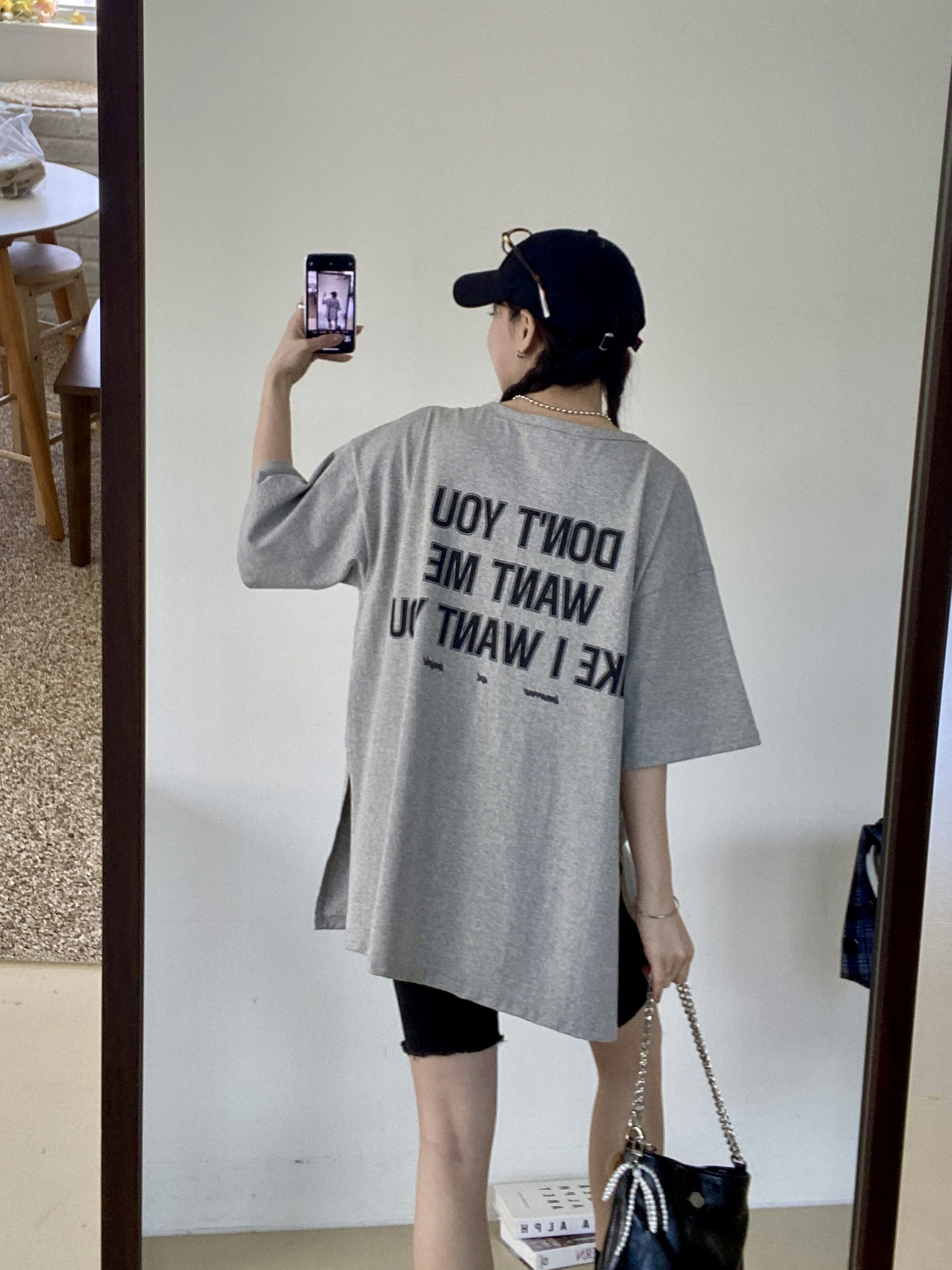 VネックスリットIラインルーズ半袖Tシャツ | 詳細画像7