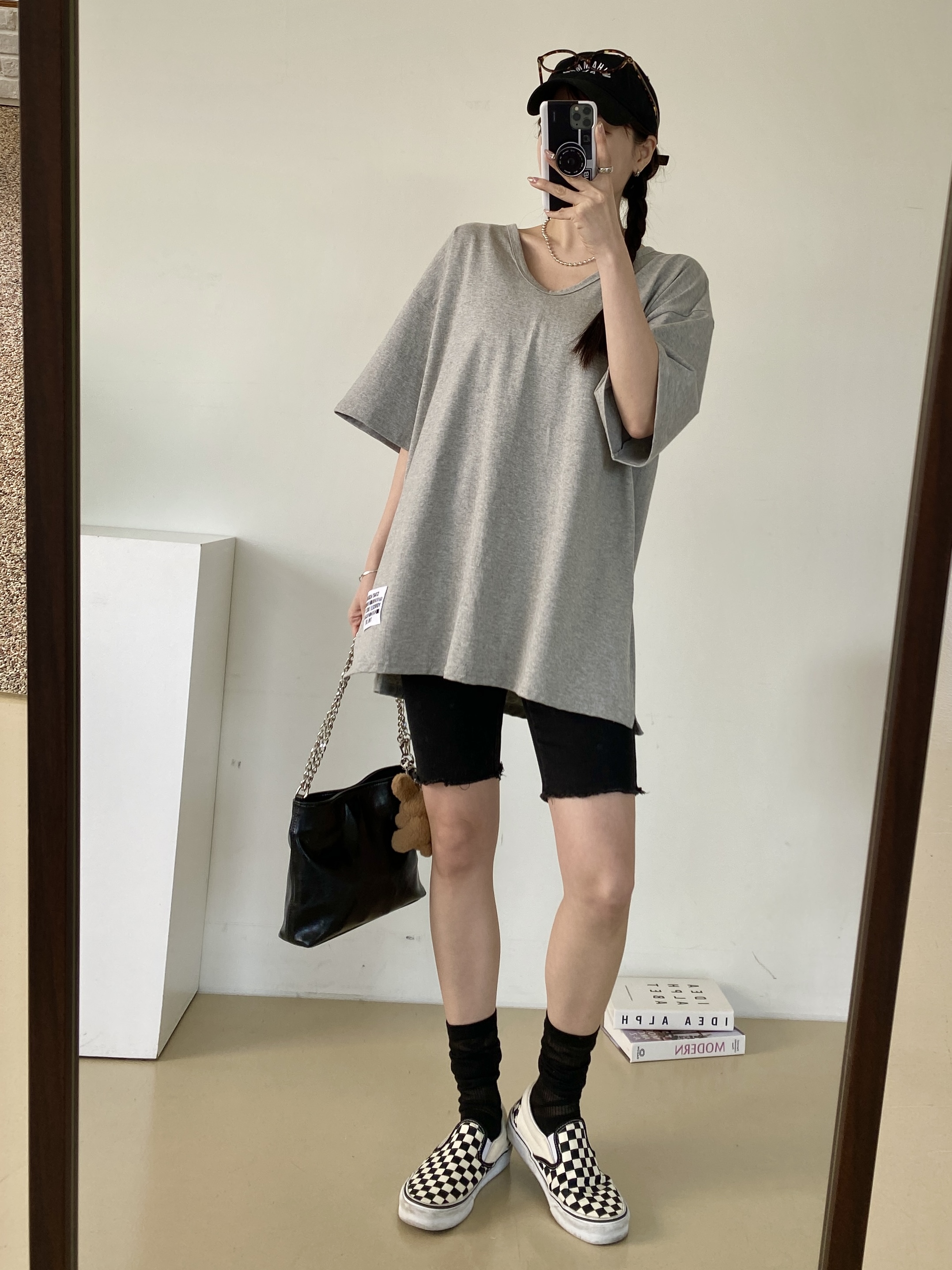 VネックスリットIラインルーズ半袖Tシャツ | 詳細画像8