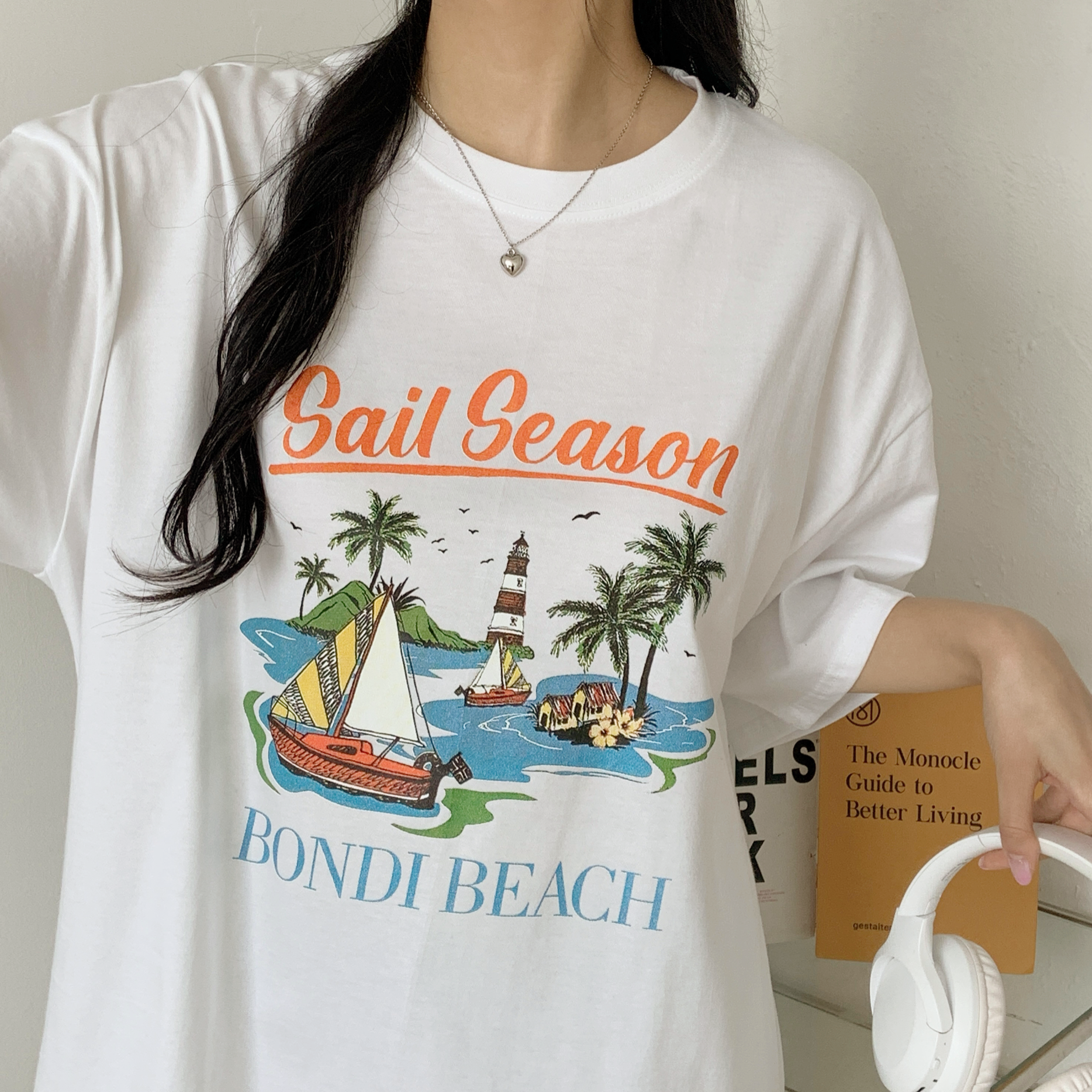 ラウンドネックボクシー半袖プリントTシャツ | 詳細画像5