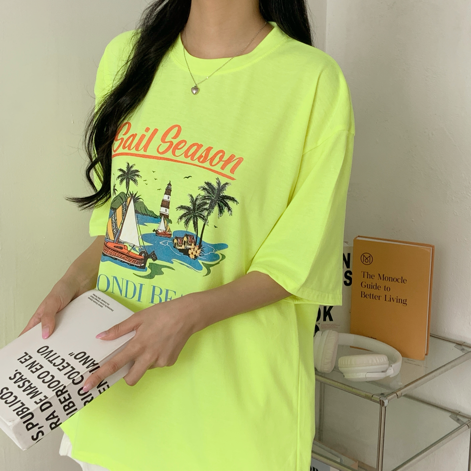 ラウンドネックボクシー半袖プリントTシャツ | 詳細画像7
