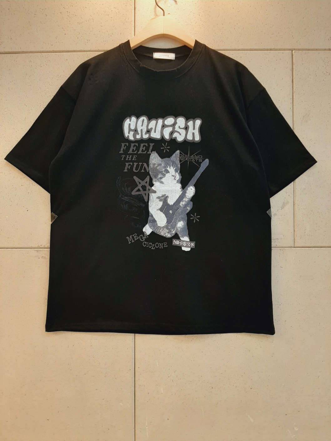 ラウンドネックボクシー半袖プリントカラーTシャツ | 詳細画像9