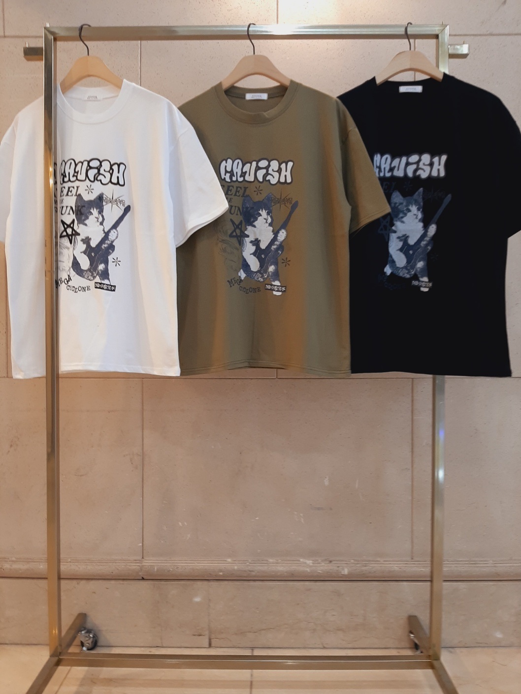 ラウンドネックボクシー半袖プリントカラーTシャツ | 詳細画像12