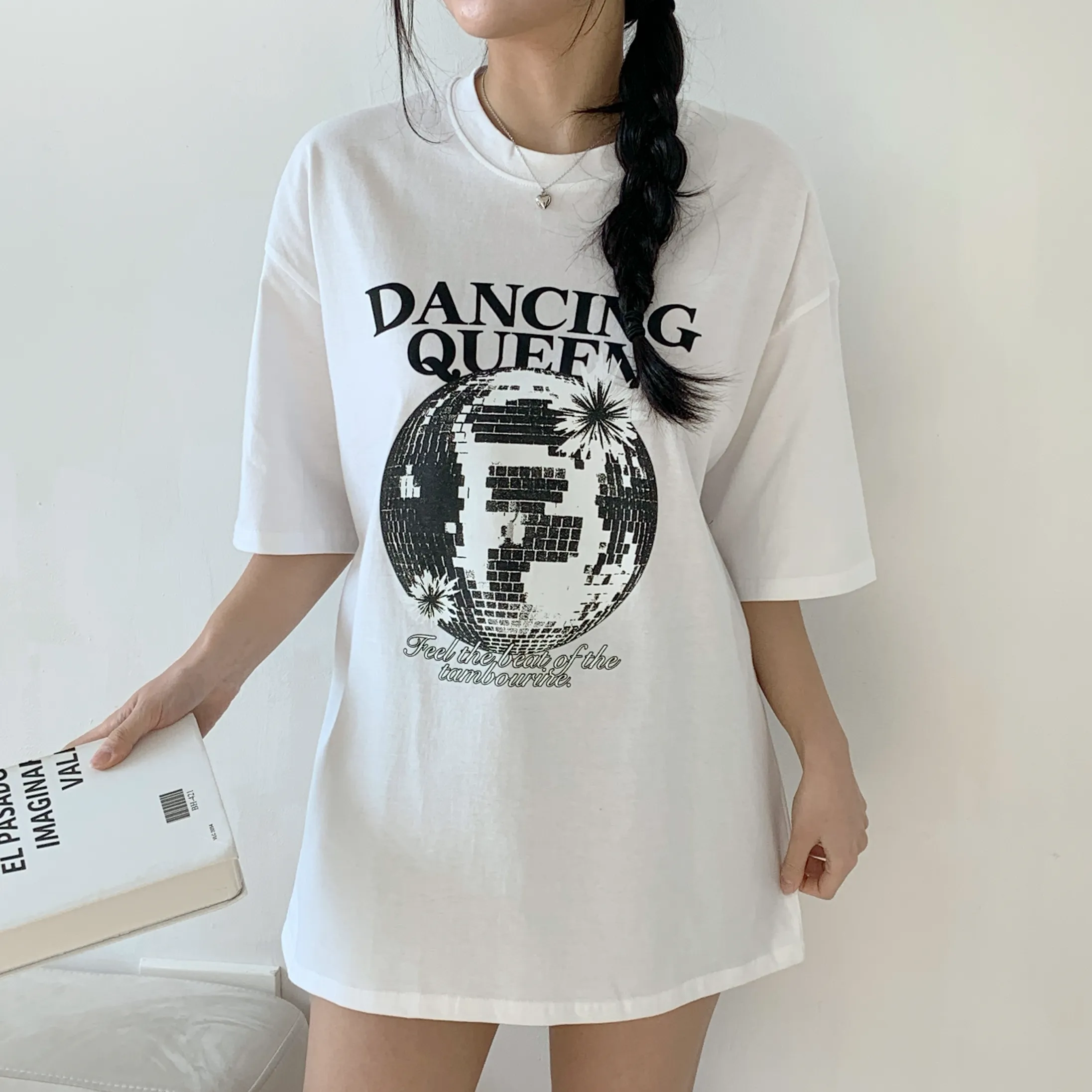 ラウンドネックボクシー半袖プリントTシャツ | 詳細画像1