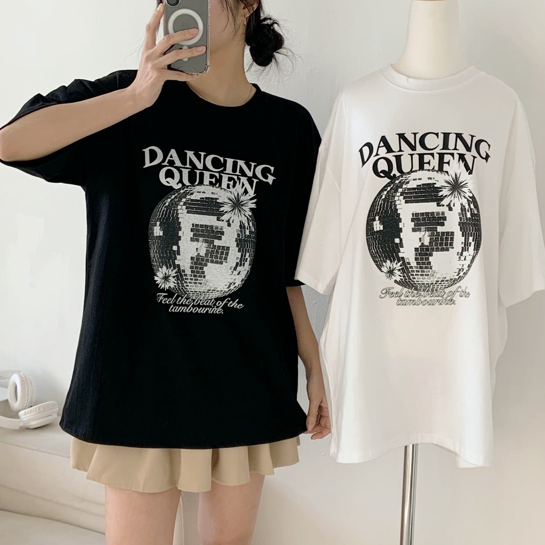 ラウンドネックボクシー半袖プリントTシャツ | 詳細画像2