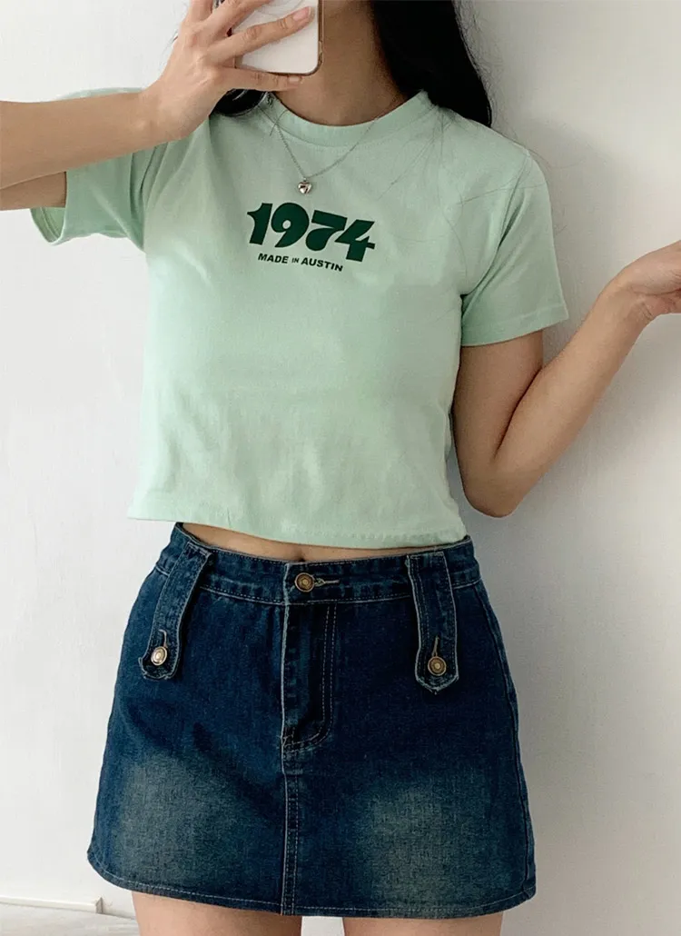 クロップド半袖プリントTシャツ | 詳細画像1