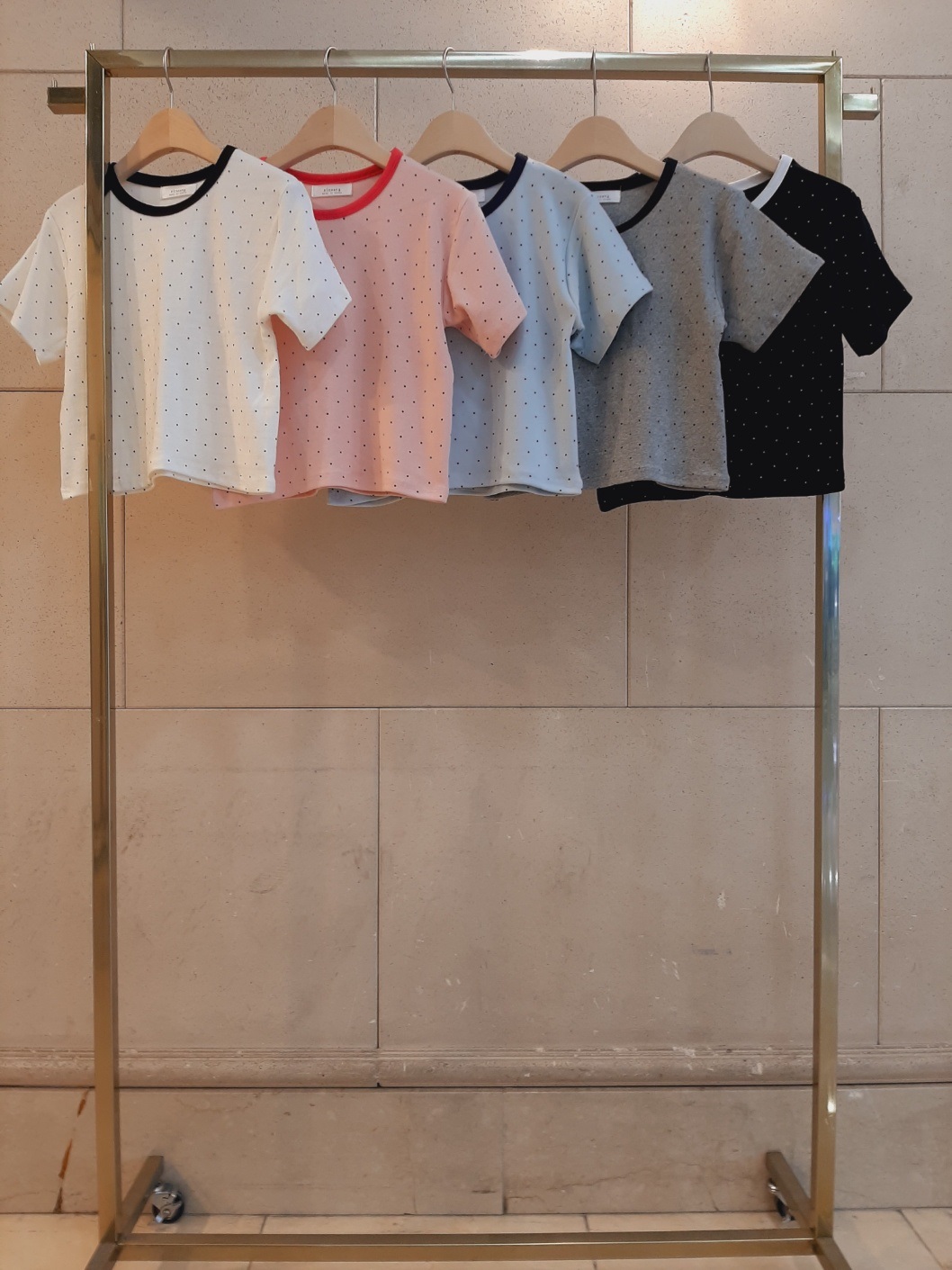 クロップド半袖ドット配色Tシャツ | 詳細画像6