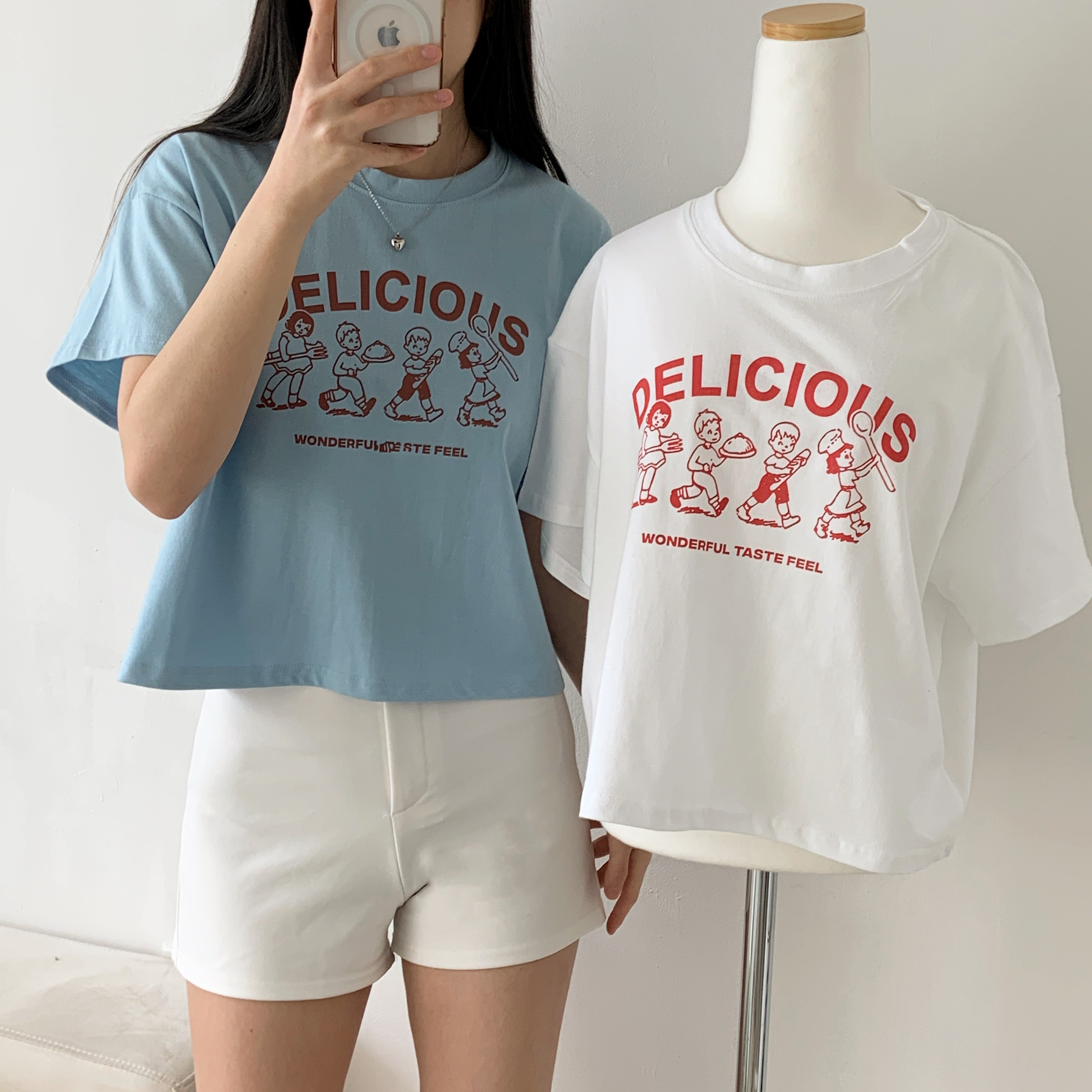ラウンドネッククロップドプリントTシャツ | 詳細画像2