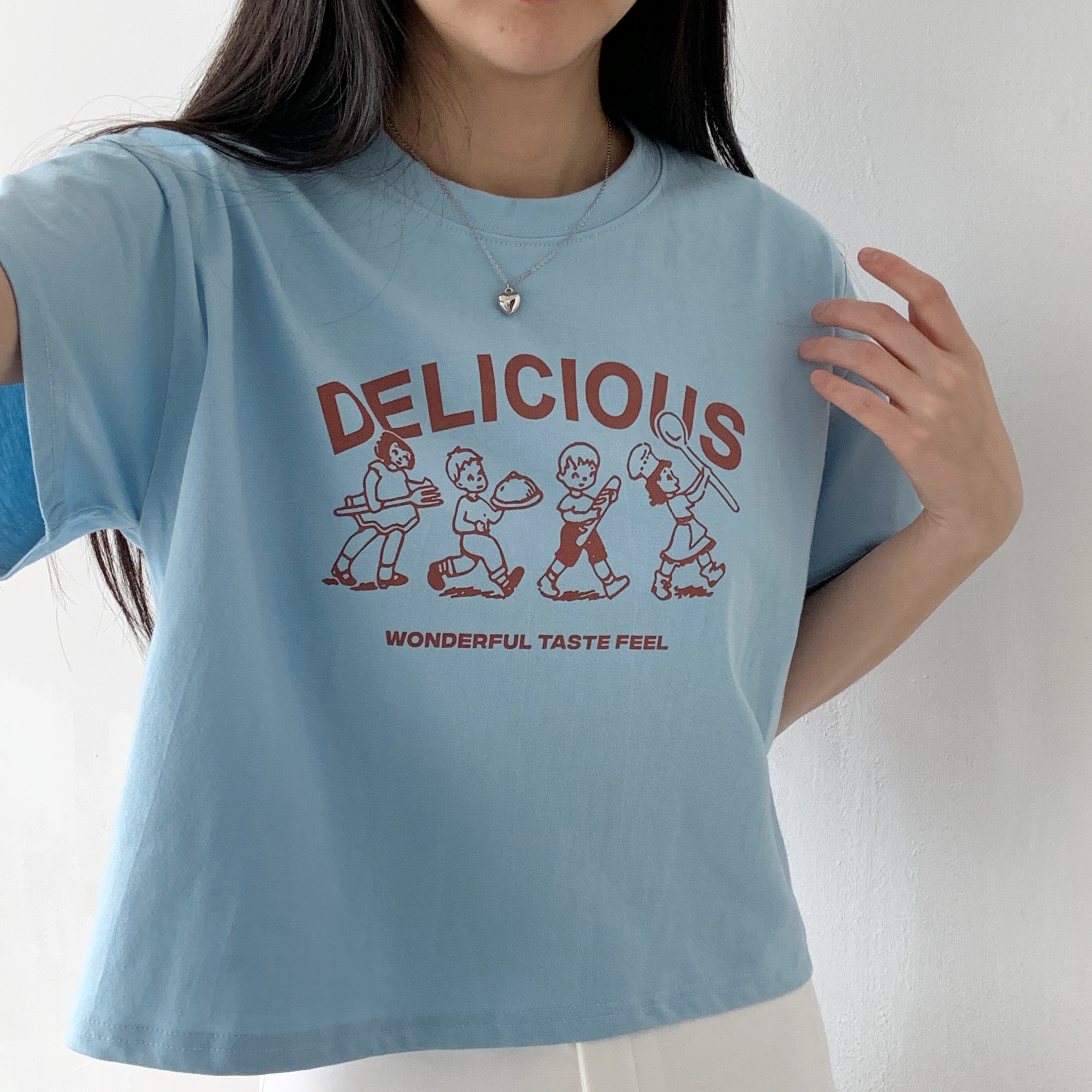 ラウンドネッククロップドプリントTシャツ | 詳細画像3