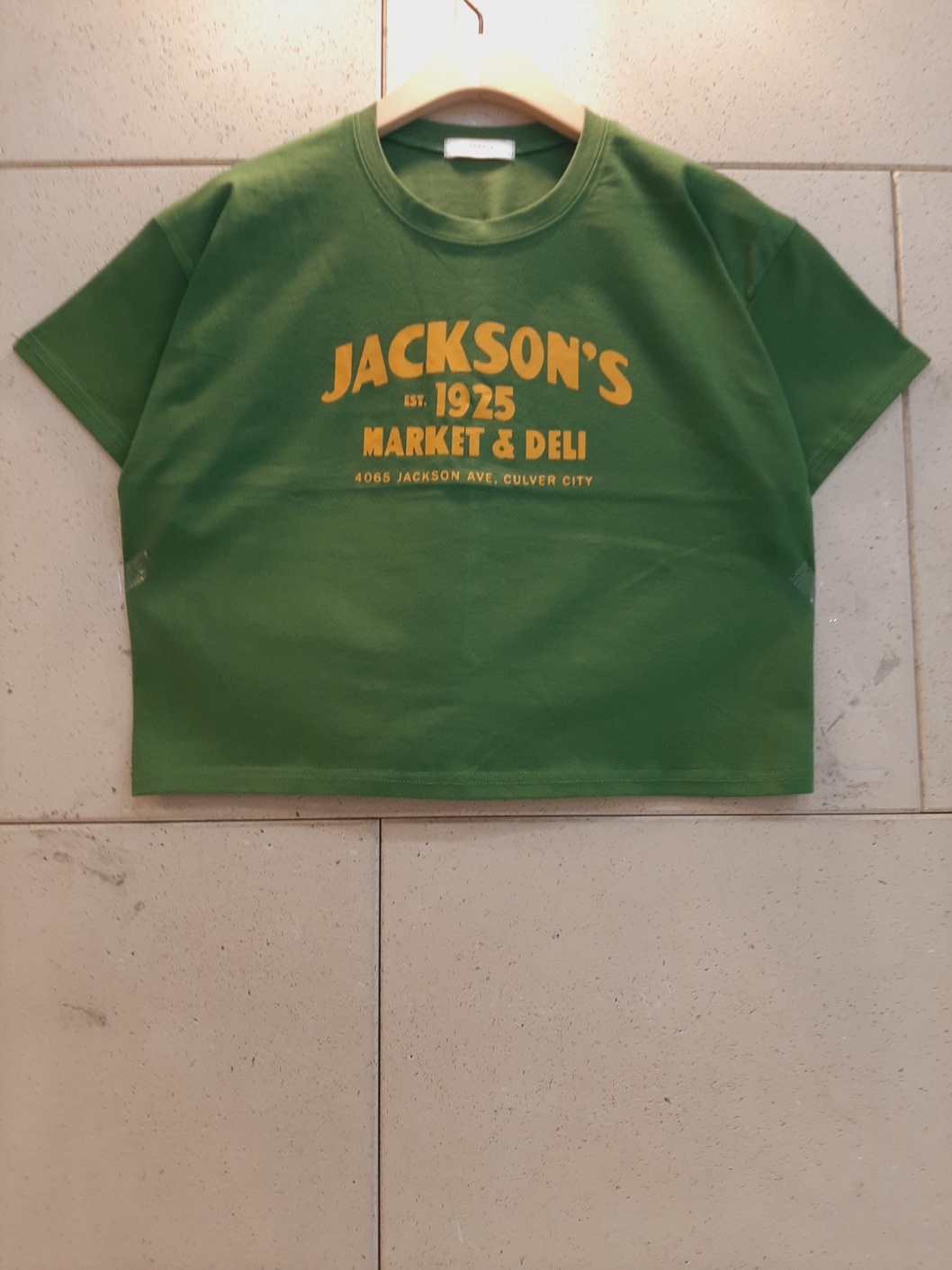 ラウンドネッククロップド半袖レタリングTシャツ | 詳細画像5