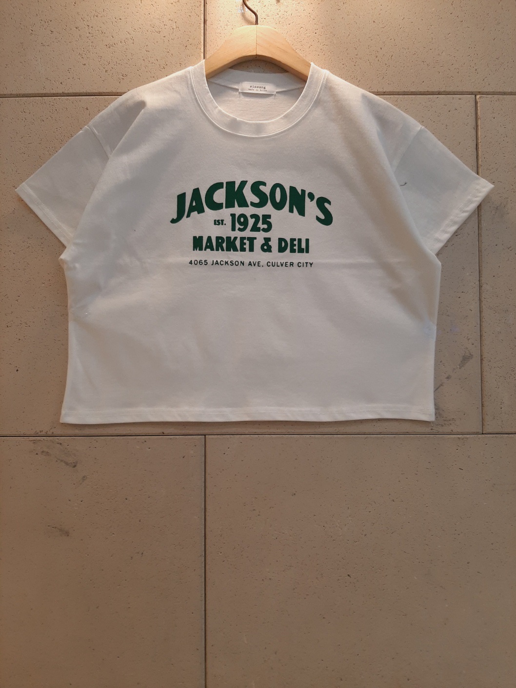ラウンドネッククロップド半袖レタリングTシャツ | 詳細画像6