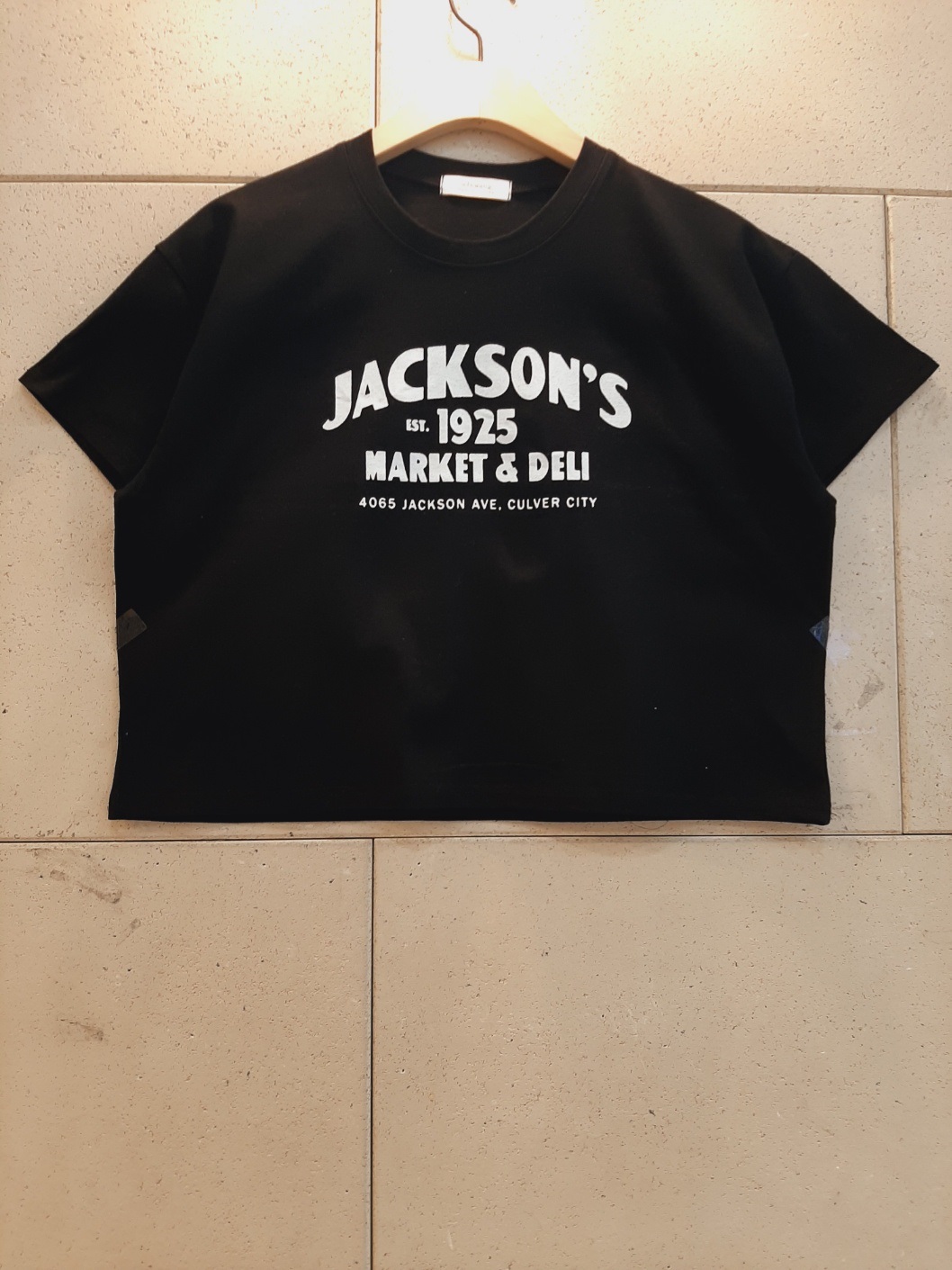 ラウンドネッククロップド半袖レタリングTシャツ | 詳細画像7