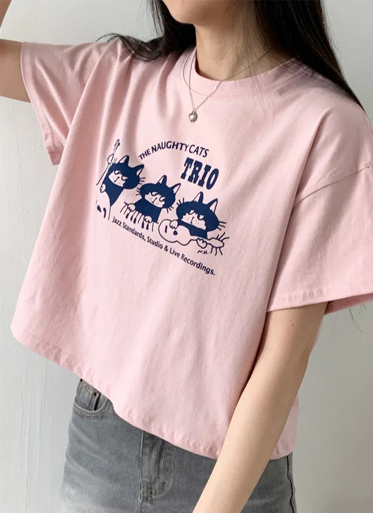 クロップド半袖プリントTシャツ | 詳細画像1