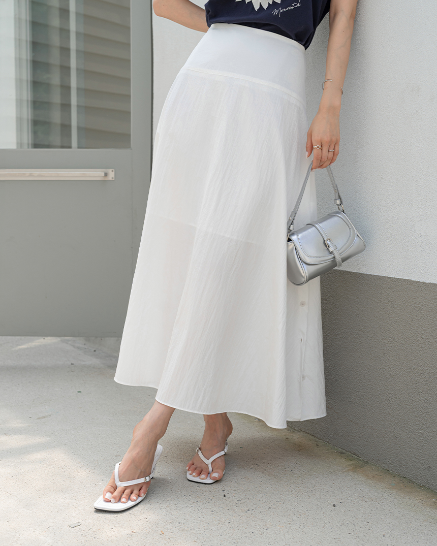 ボタンロングフレアスカート | レディースファッション通販 - DHOLIC