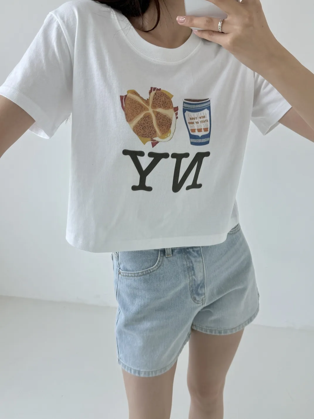 クロップドプリントTシャツ | 詳細画像1