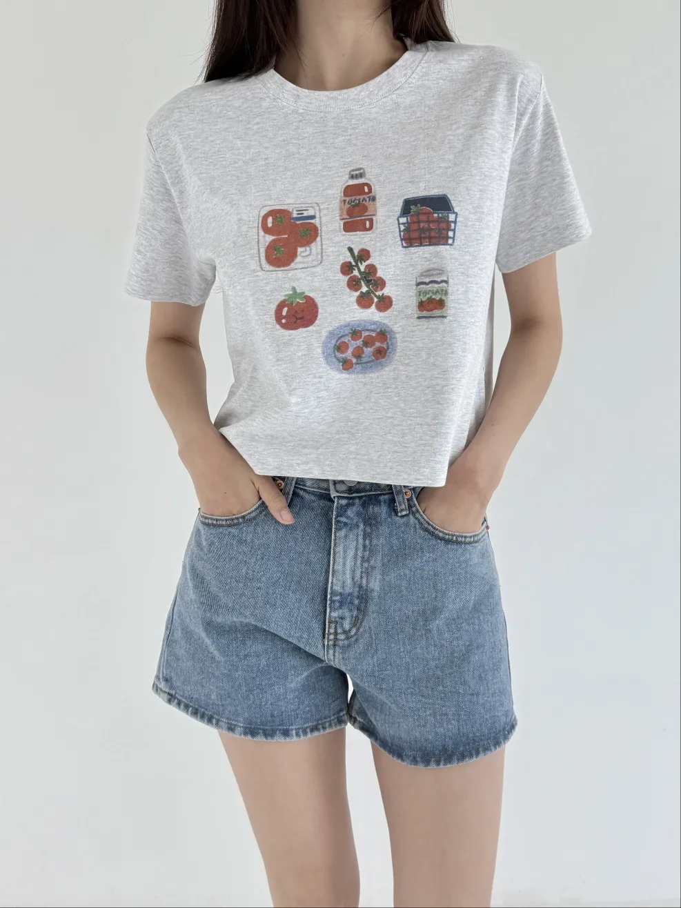 クロップドプリントTシャツ | 詳細画像1
