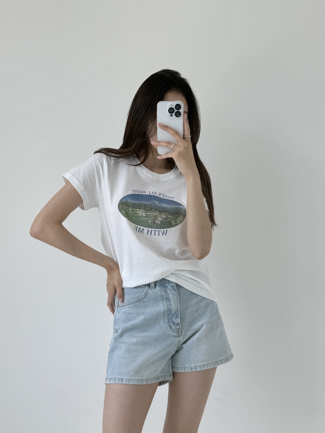 コットンラウンドネックプリント夏Tシャツ | 詳細画像2