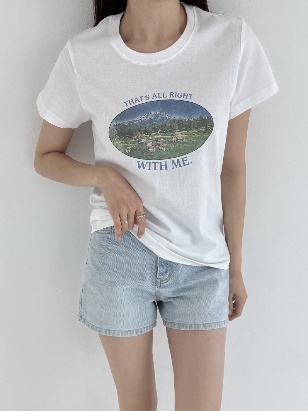 コットンラウンドネックプリント夏Tシャツ | 詳細画像6