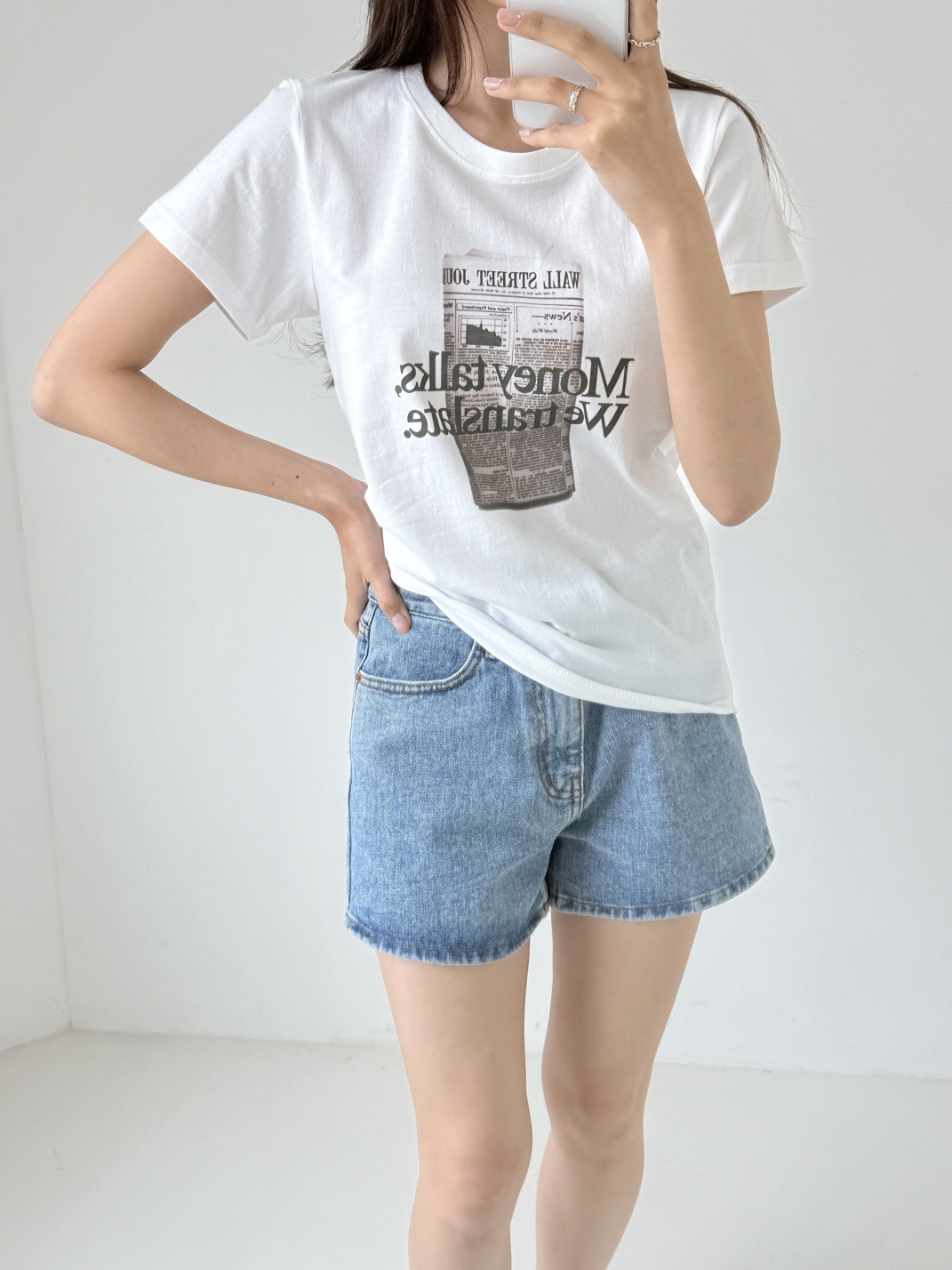 コットンラウンドネックロゴ夏Tシャツ | 詳細画像2