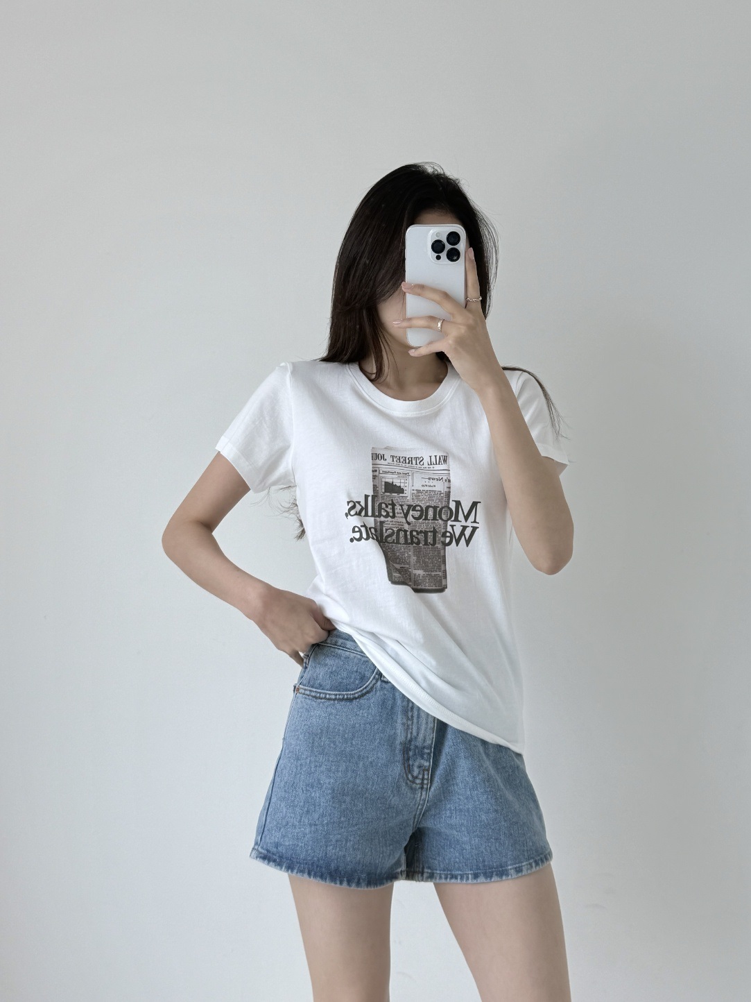 コットンラウンドネックロゴ夏Tシャツ | 詳細画像6