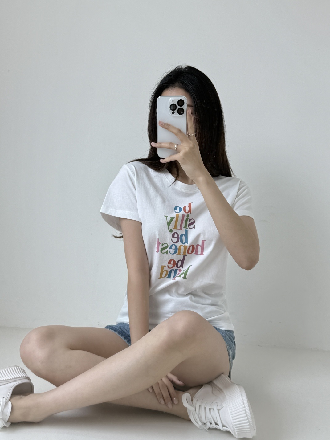 コットンラウンドネックレタリング夏Tシャツ | 詳細画像6