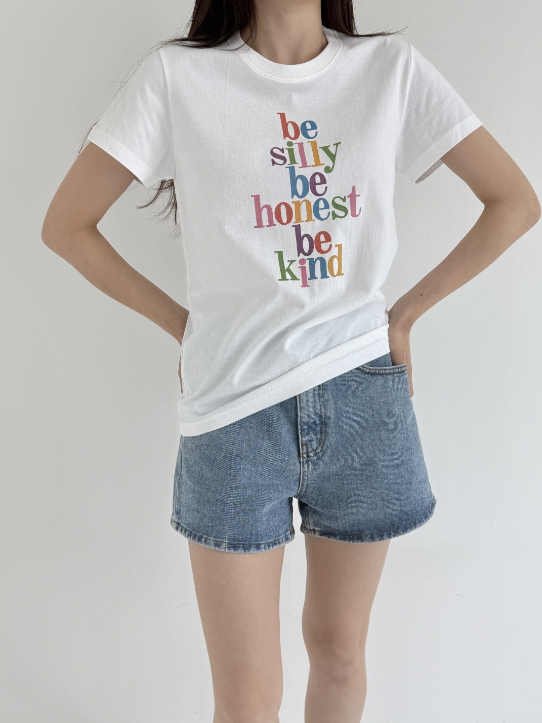 コットンラウンドネックレタリング夏Tシャツ | 詳細画像7