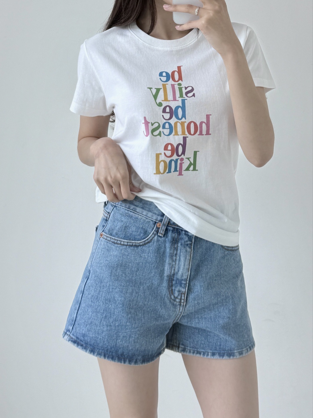 コットンラウンドネックレタリング夏Tシャツ | 詳細画像8