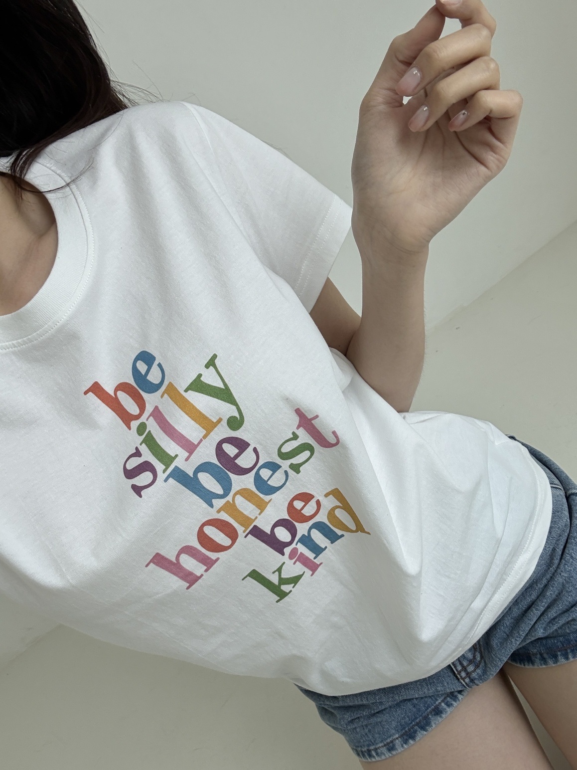 コットンラウンドネックレタリング夏Tシャツ | 詳細画像9
