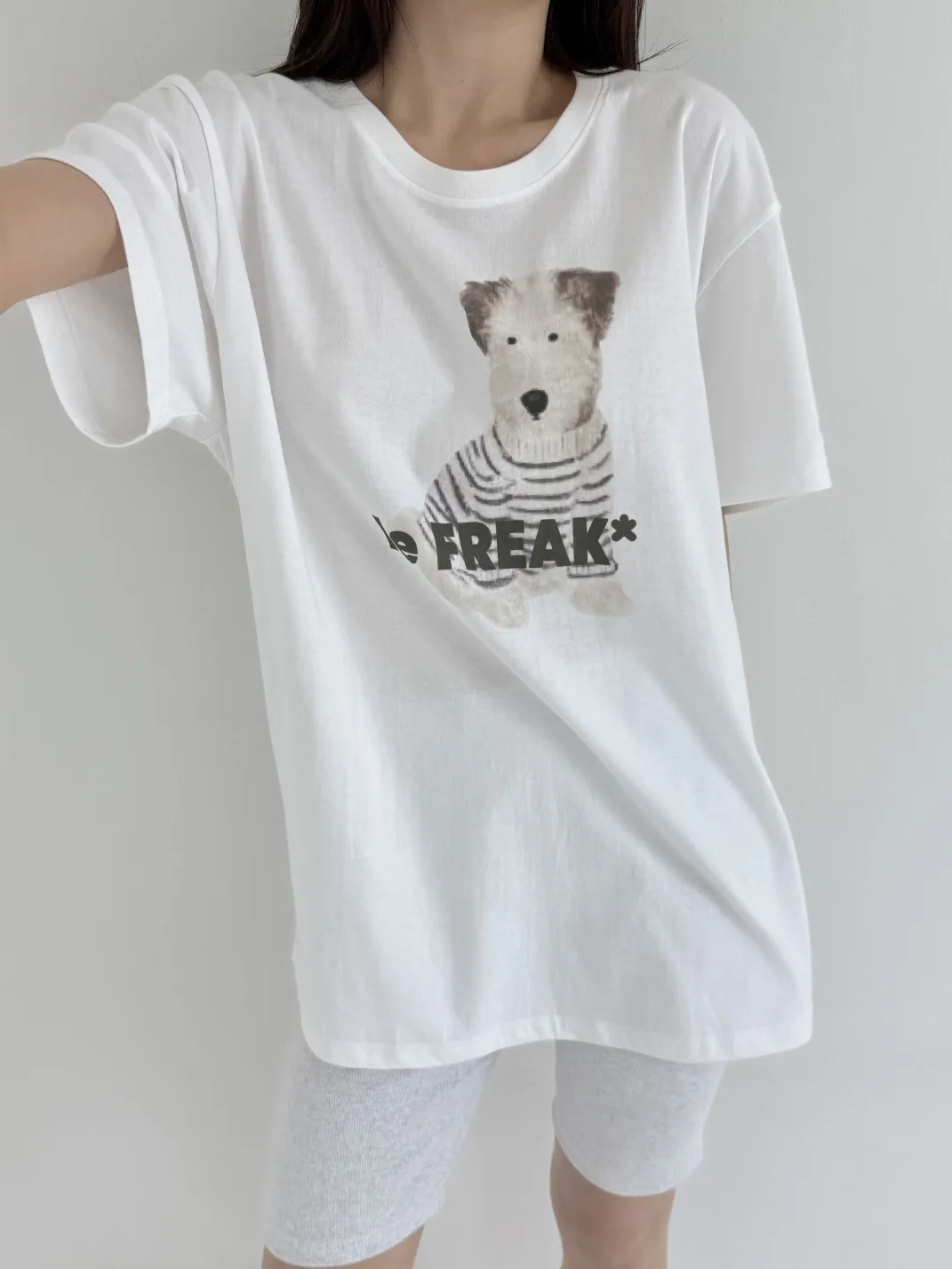 コットンラウンドネックボクシープリント夏Tシャツ | 詳細画像1