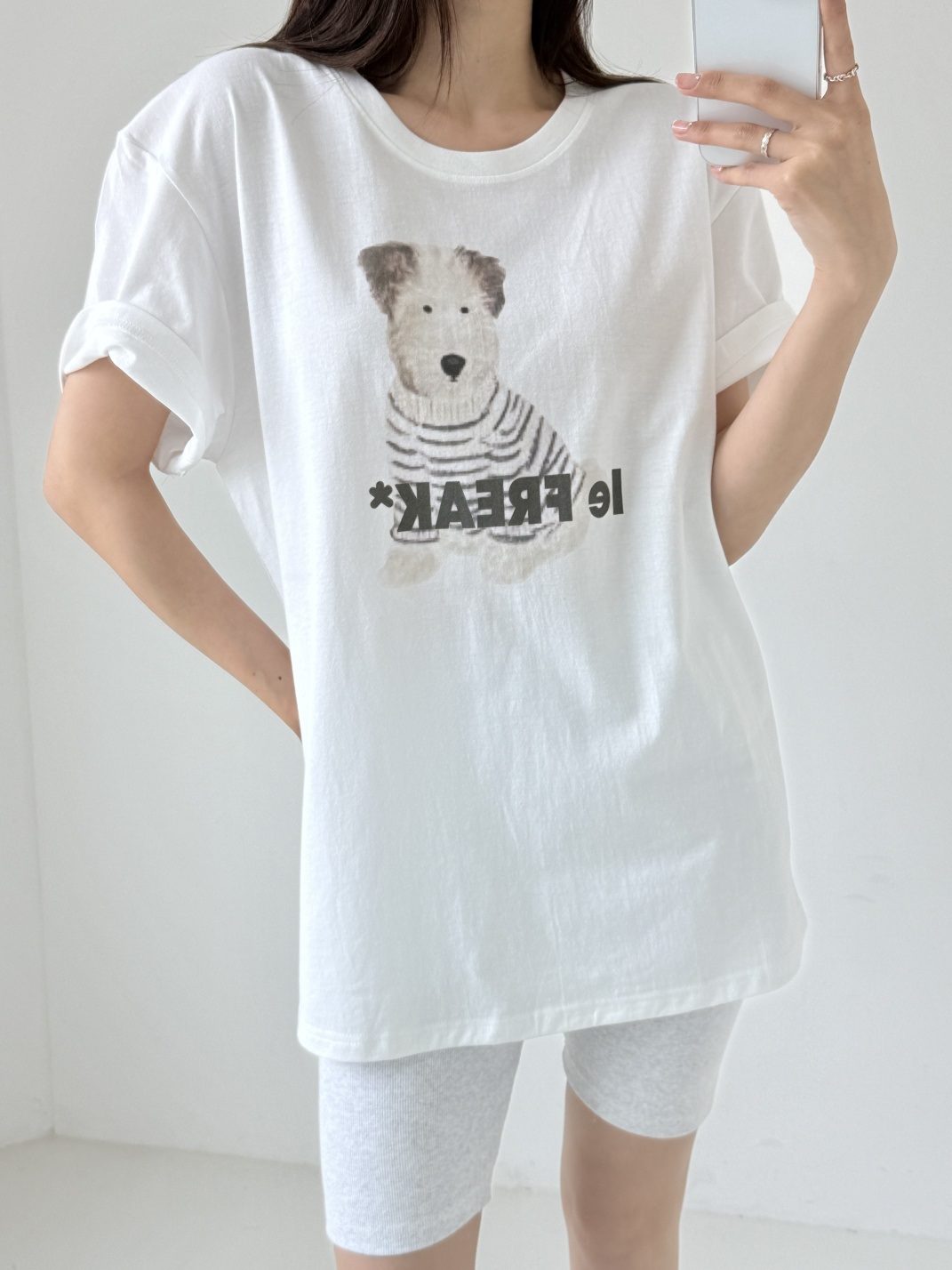 コットンラウンドネックボクシープリント夏Tシャツ | 詳細画像3