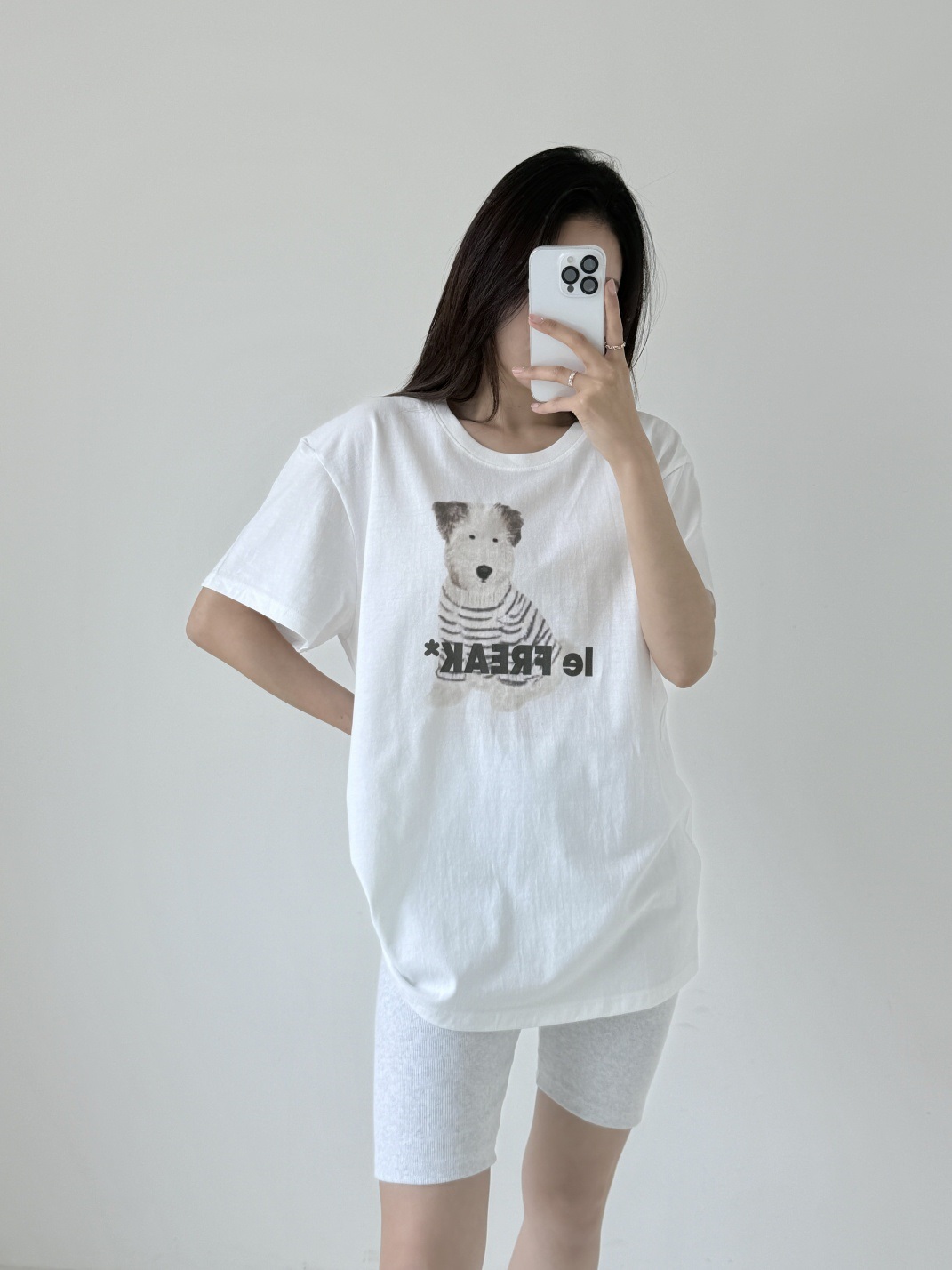 コットンラウンドネックボクシープリント夏Tシャツ | 詳細画像4