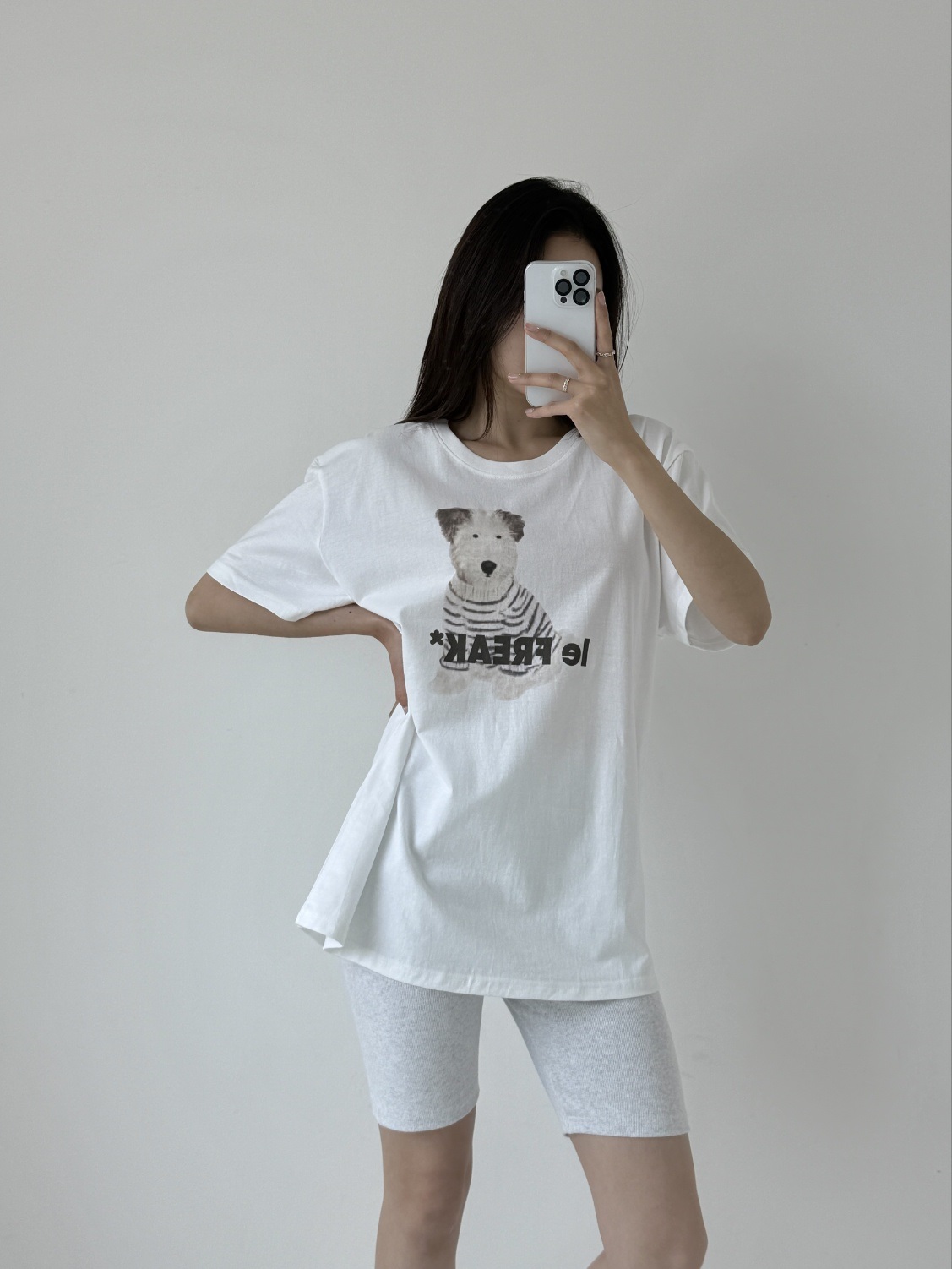 コットンラウンドネックボクシープリント夏Tシャツ | 詳細画像5