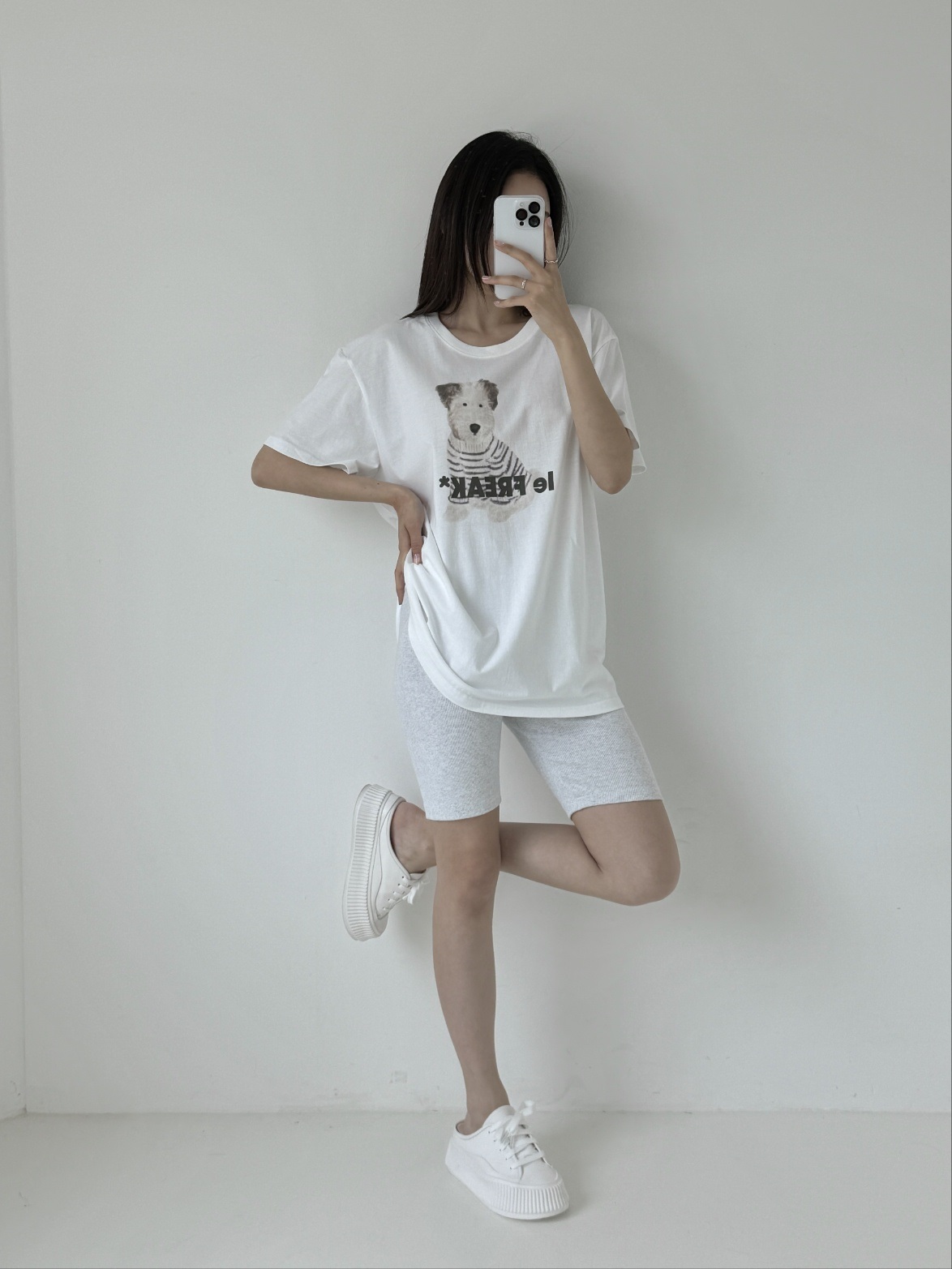 コットンラウンドネックボクシープリント夏Tシャツ | 詳細画像8