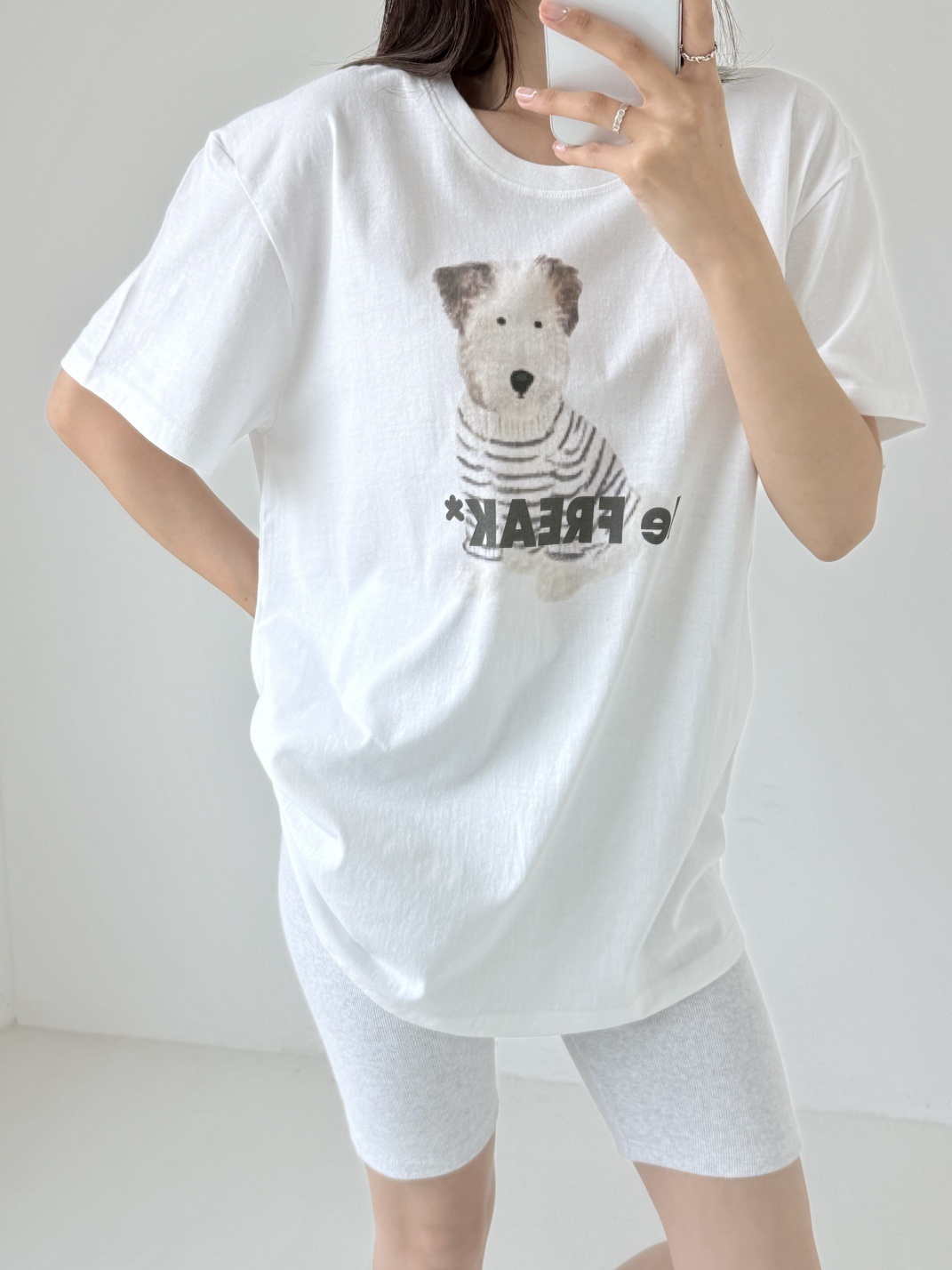 コットンラウンドネックボクシープリント夏Tシャツ | 詳細画像10