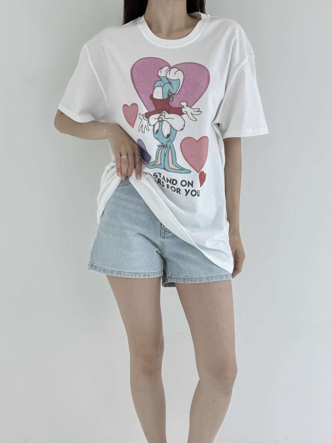 コットンラウンドネックボクシープリント夏Tシャツ | 詳細画像4