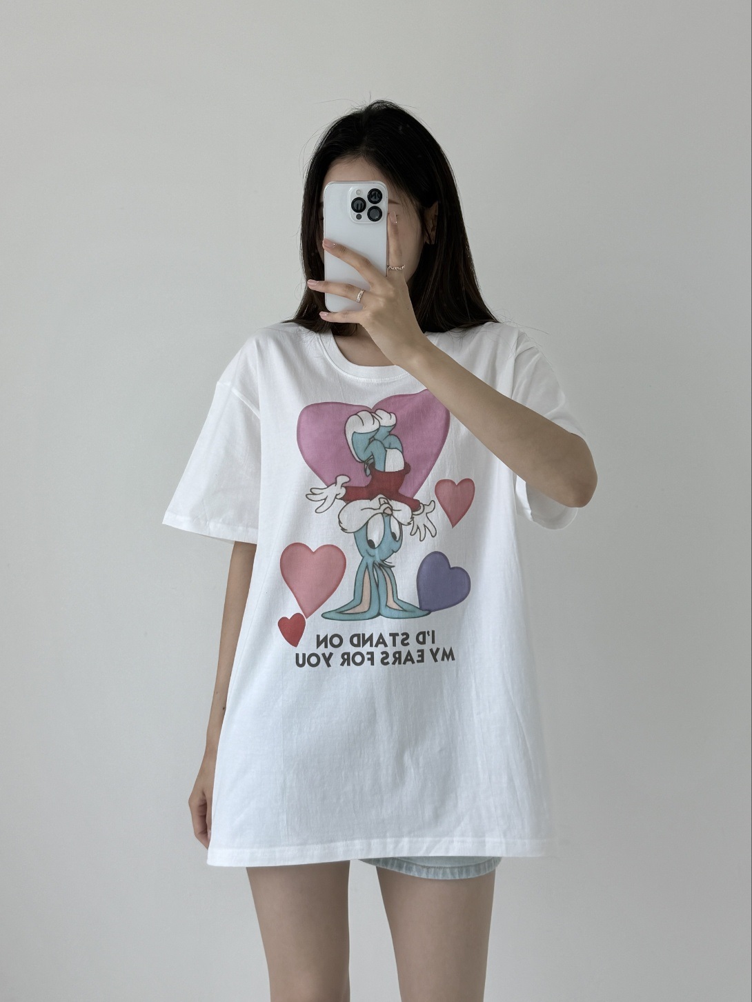 コットンラウンドネックボクシープリント夏Tシャツ | 詳細画像6