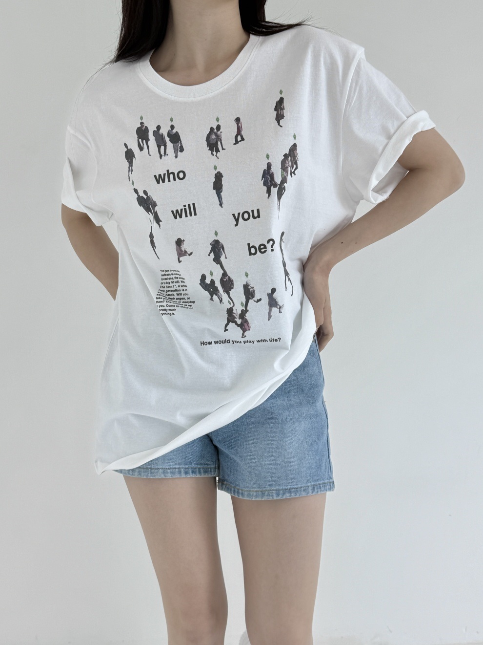 コットンラウンドネックボクシープリントTシャツ | 詳細画像2