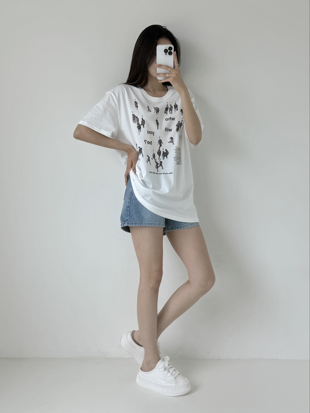 コットンラウンドネックボクシープリントTシャツ | 詳細画像6