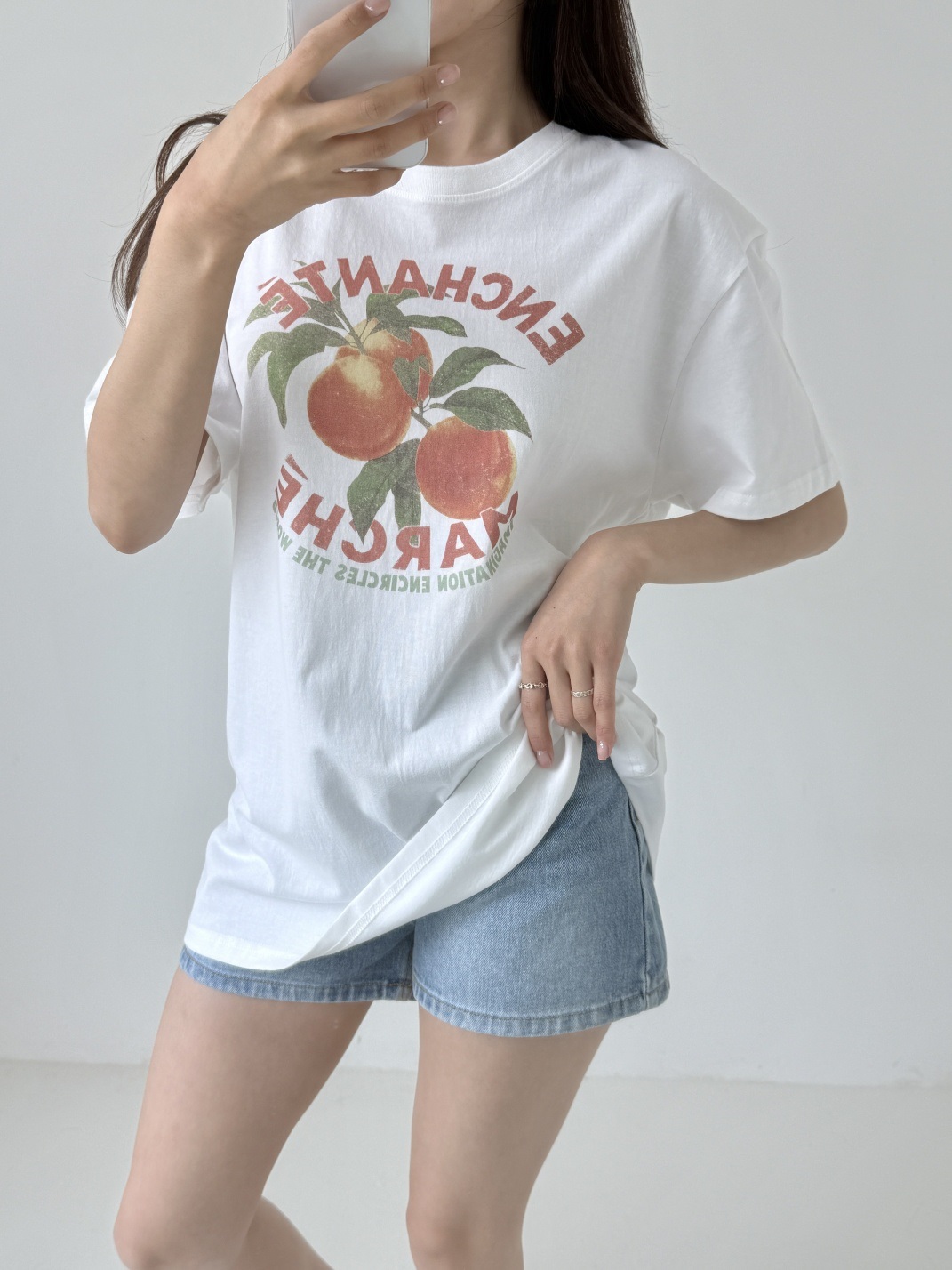 コットンラウンドネックボクシープリントTシャツ | 詳細画像9