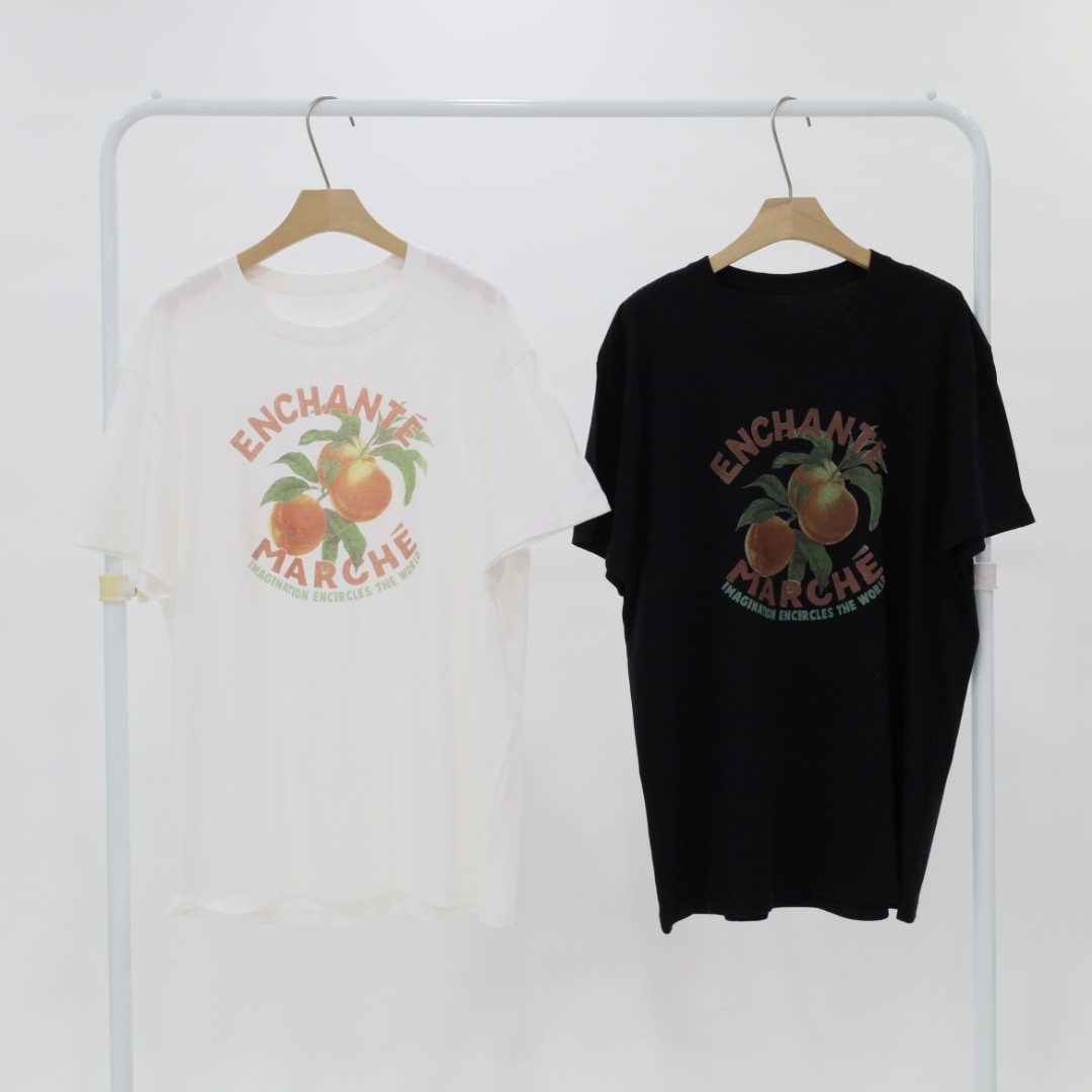 コットンラウンドネックボクシープリントTシャツ | 詳細画像13