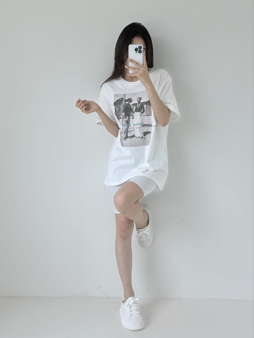 コットンラウンドネックボクシープリントTシャツ | 詳細画像6