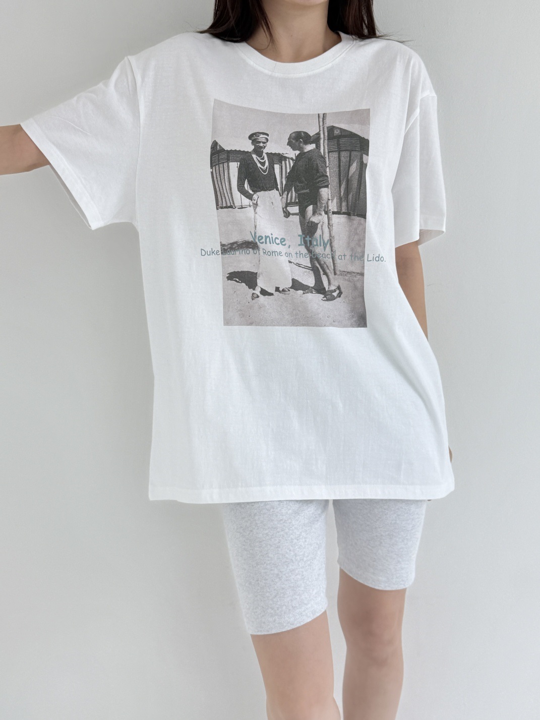 コットンラウンドネックボクシープリントTシャツ | 詳細画像7