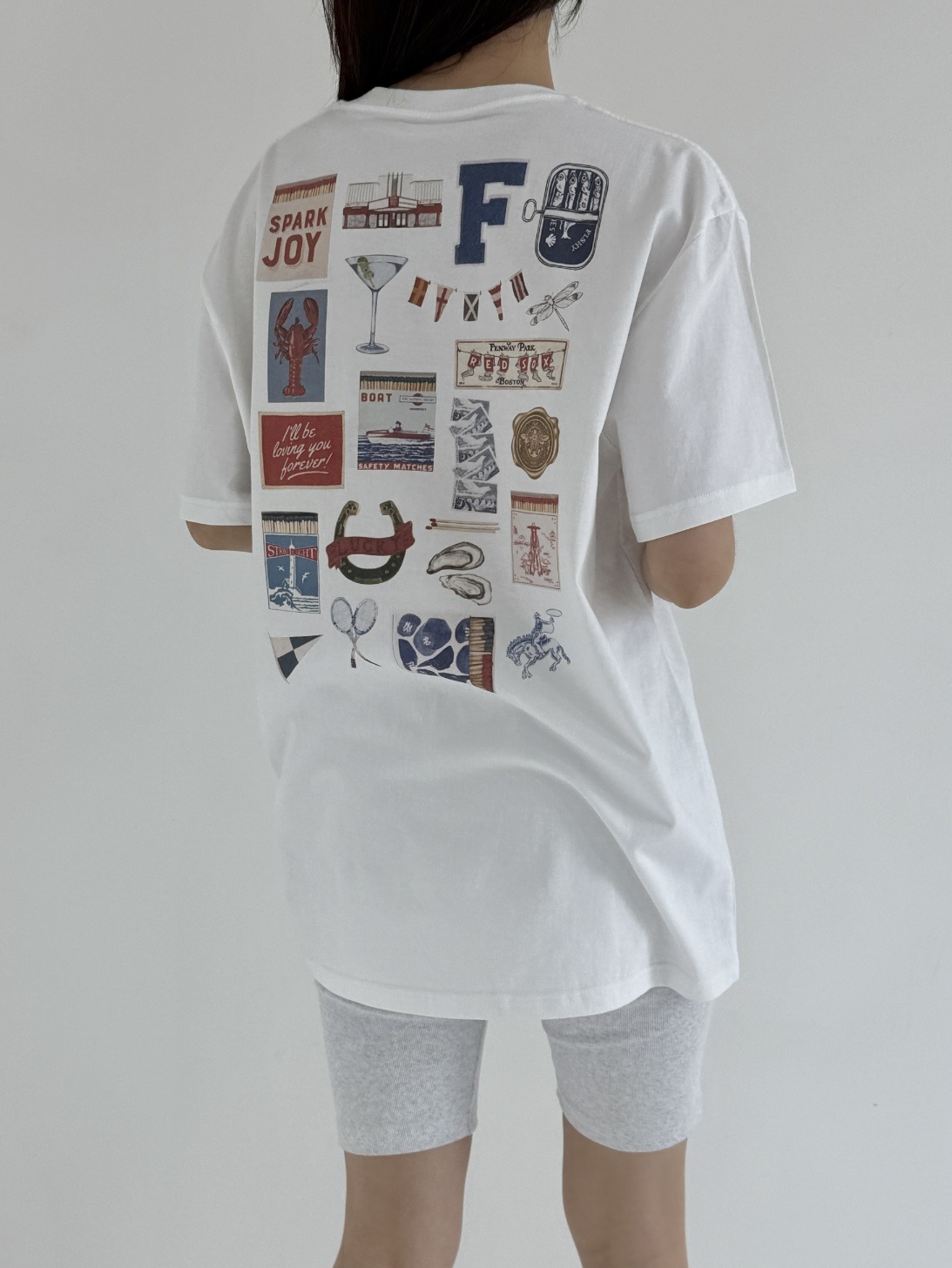 コットンラウンドネックボクシープリントTシャツ | 詳細画像4