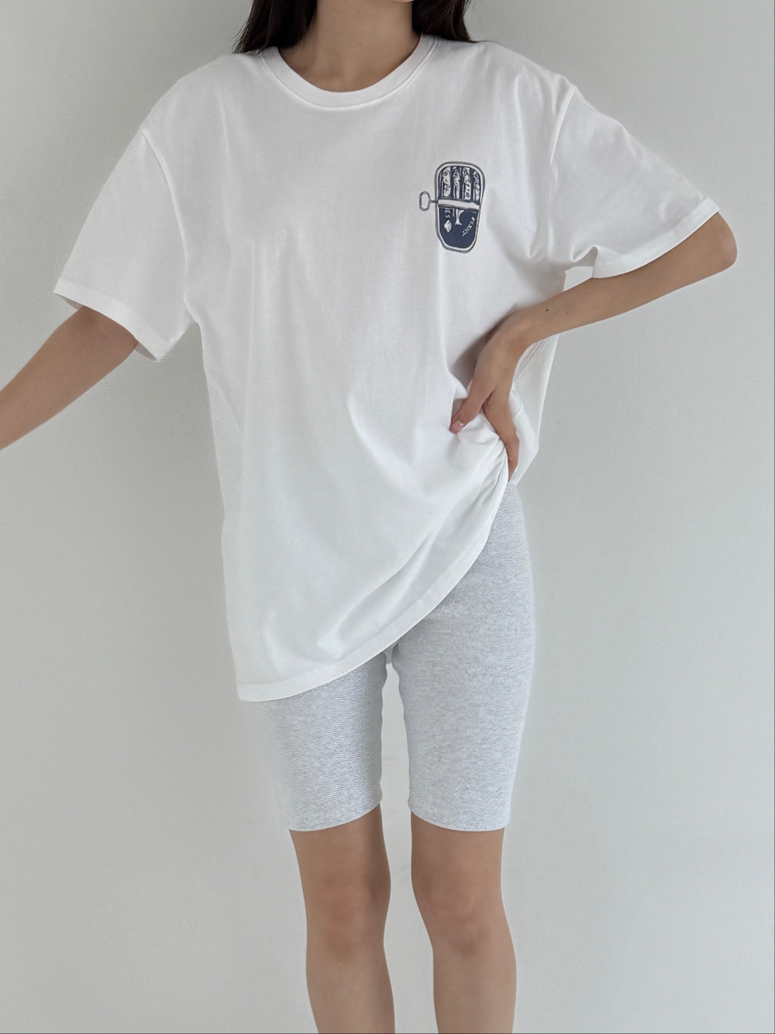 コットンラウンドネックボクシープリントTシャツ | 詳細画像5