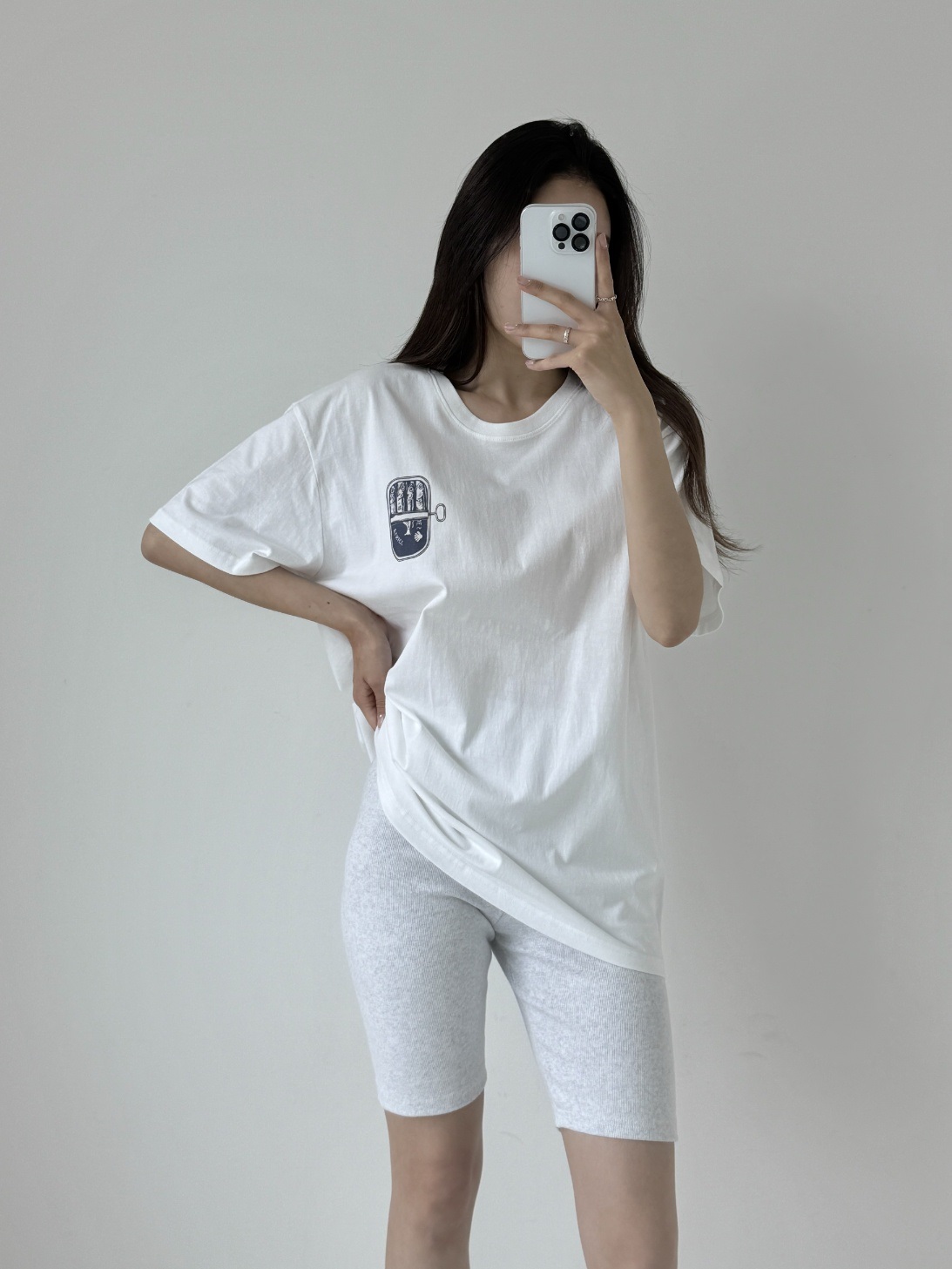 コットンラウンドネックボクシープリントTシャツ | 詳細画像8
