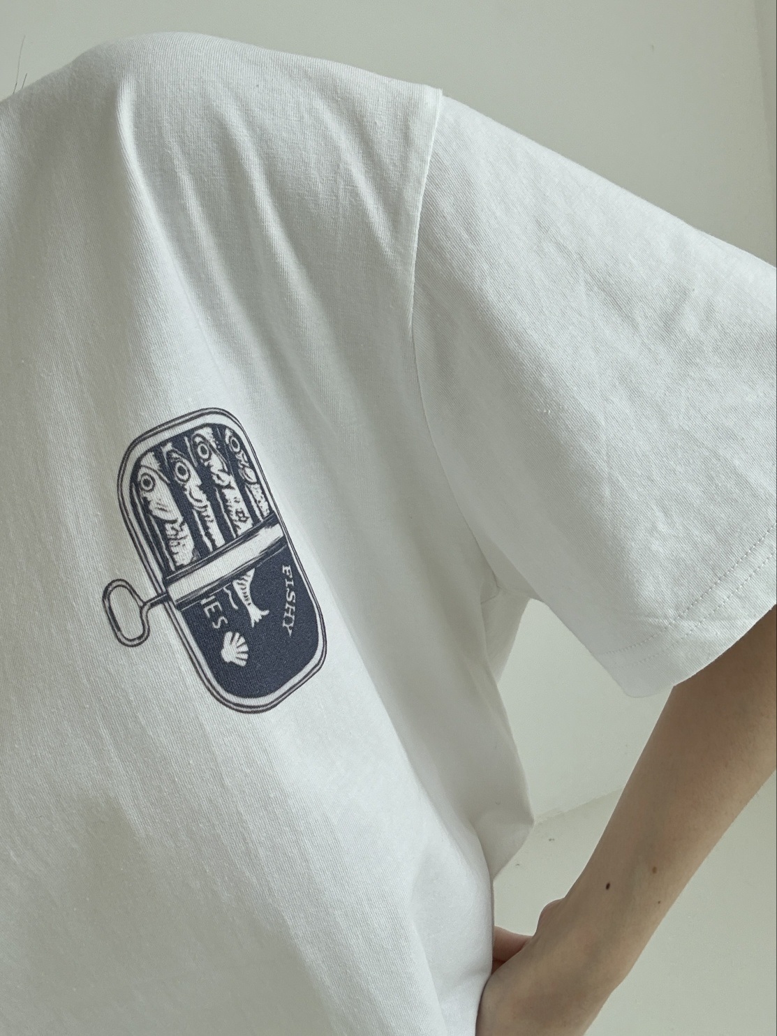 コットンラウンドネックボクシープリントTシャツ | 詳細画像10