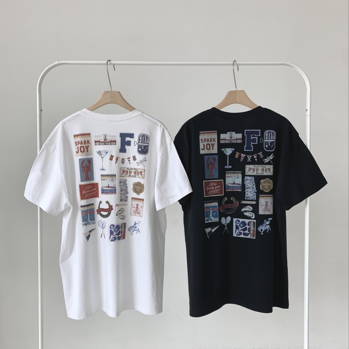 コットンラウンドネックボクシープリントTシャツ | 詳細画像13